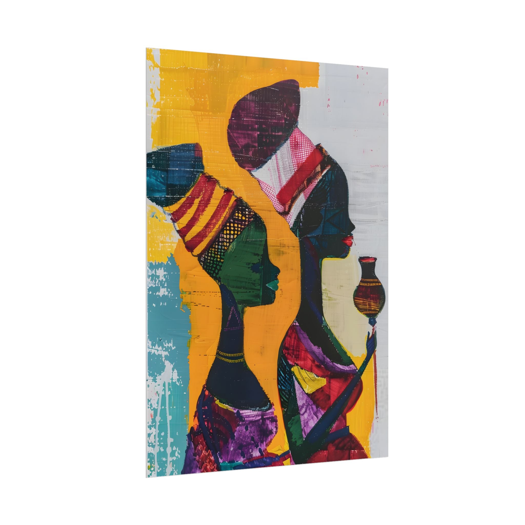 Traditional African Woman Poster Wall Art, African Portrait, Afrocentric, Tribal Home Art, Afro American Art, Ethnic Wall Decor