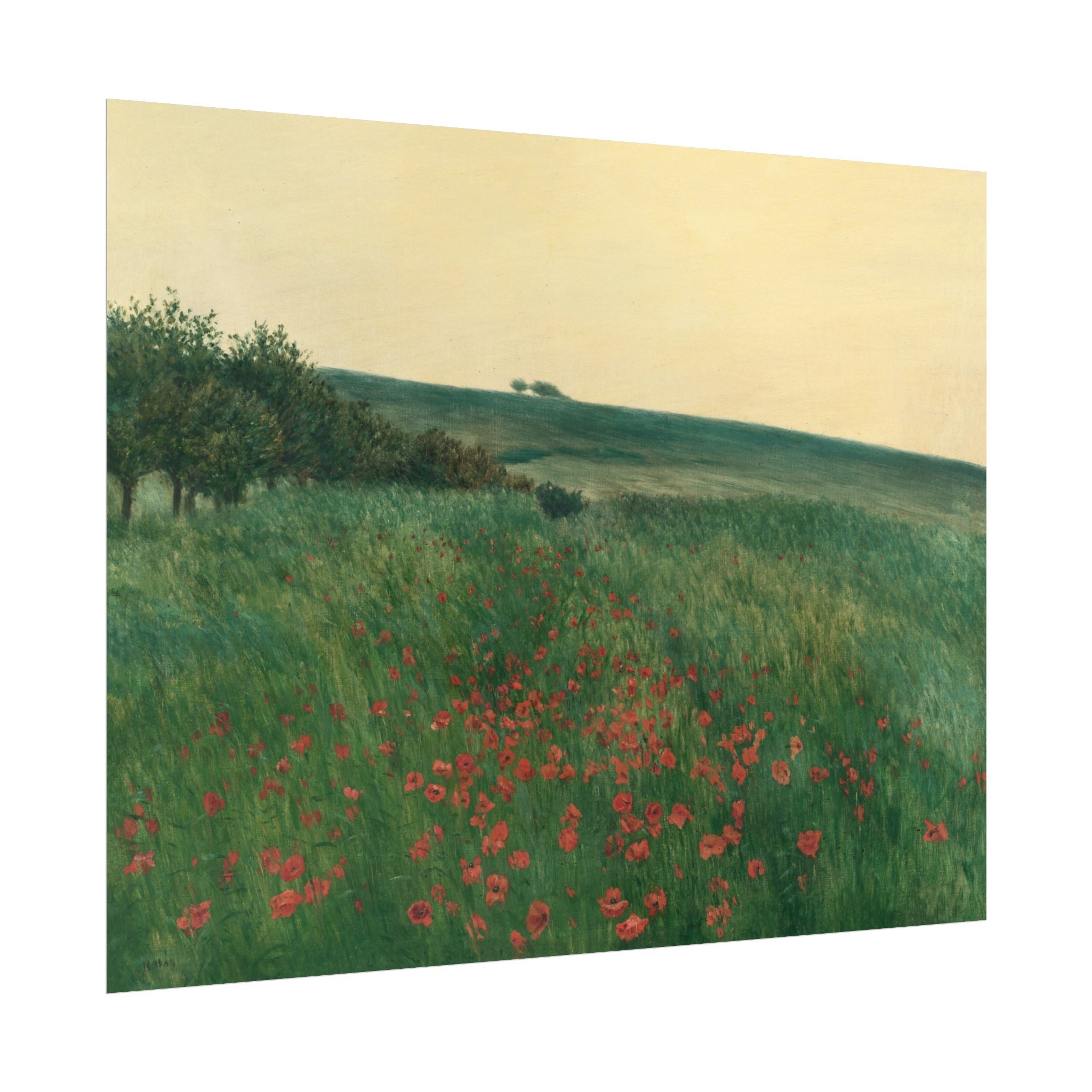 Frantisek Kavan, Fields Poster Print, Fields Landscape Painting, Red Poppies, Rustic Canvas Wall Art, Farmhouse Wall Decor