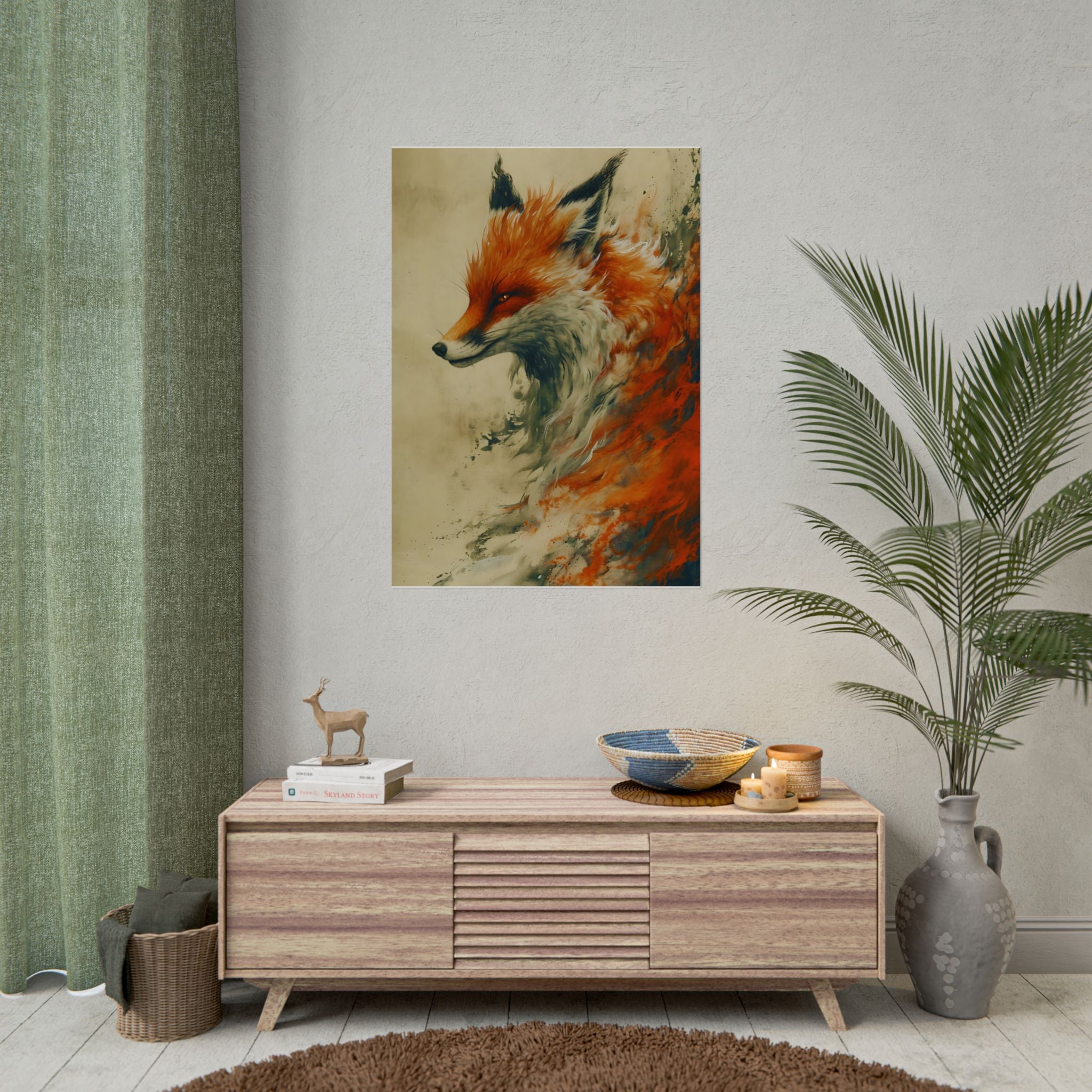 fantasy-red-fox-poster-print-rolled-posters-wall-art-animal-lover-gift-unique-home-decor-wildlife-art-print-fox-lover-birthda