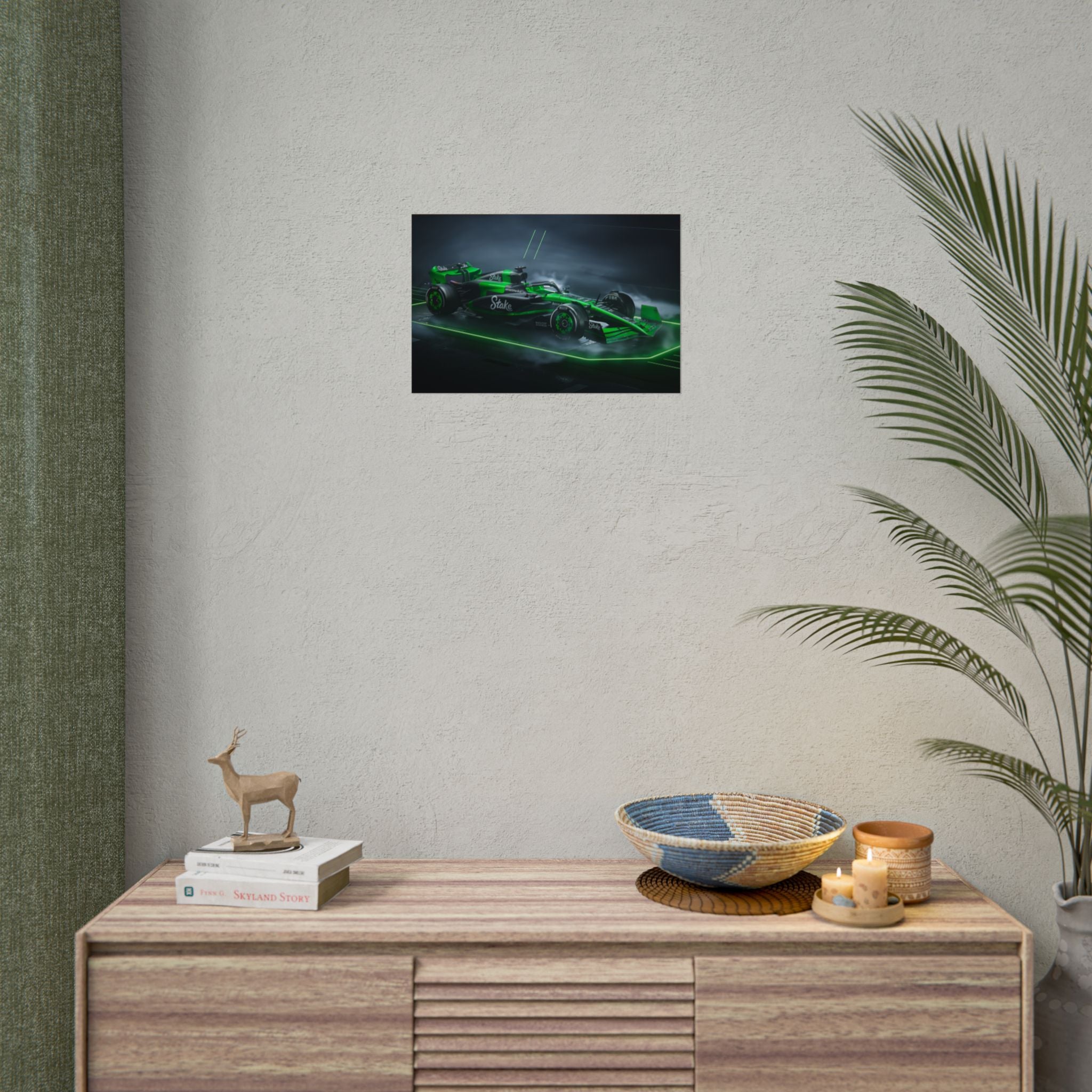 green-formula-1-car-poster-print-formula-one-cars-formula-1-gift-formula-1-poster-formula-1-wall-art-wall-decor-room-decor