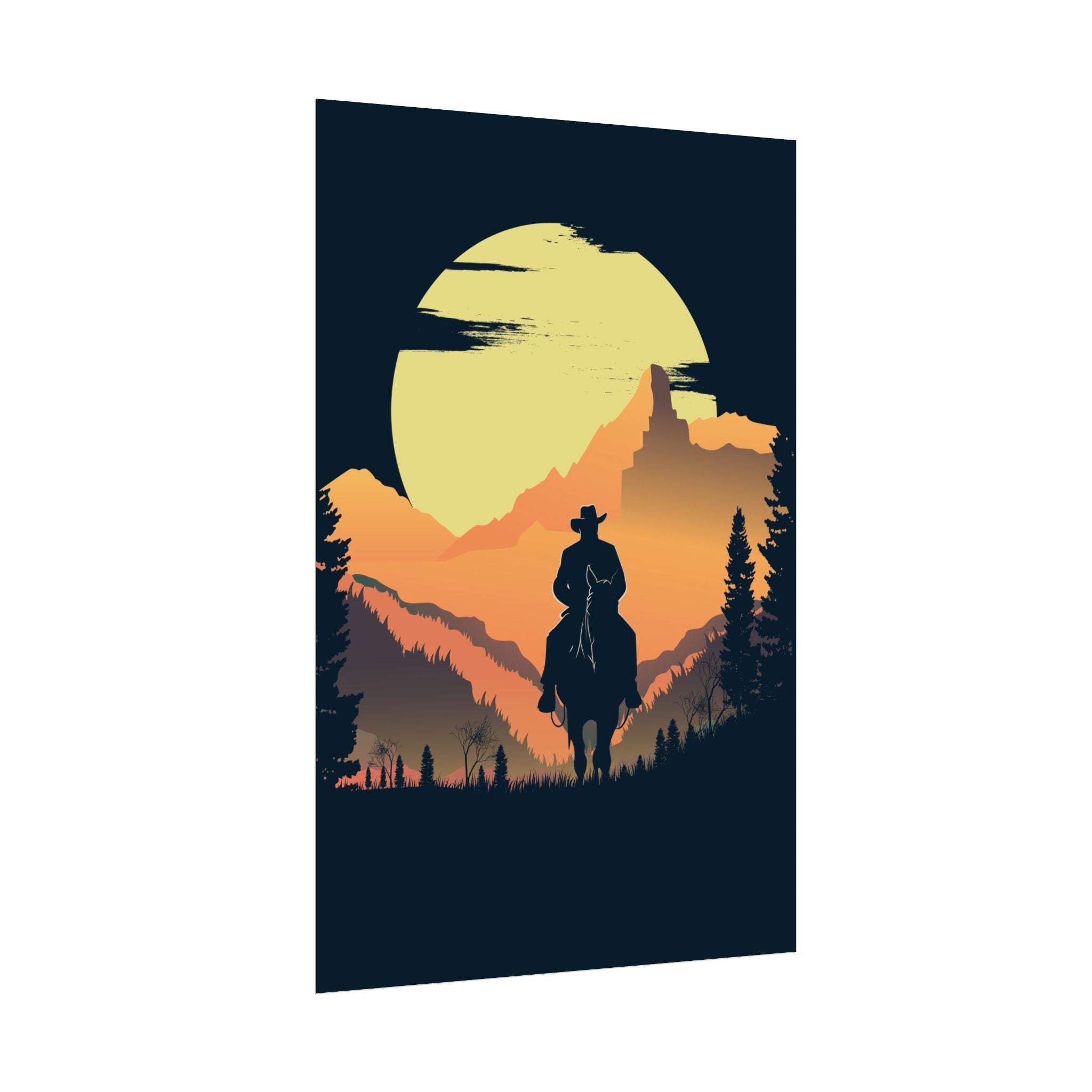 cowboy-western-poster-wall-decor-poster-print-rustic-southwestern-home-decoration-texas-desert-landscape-farmhouse-decor