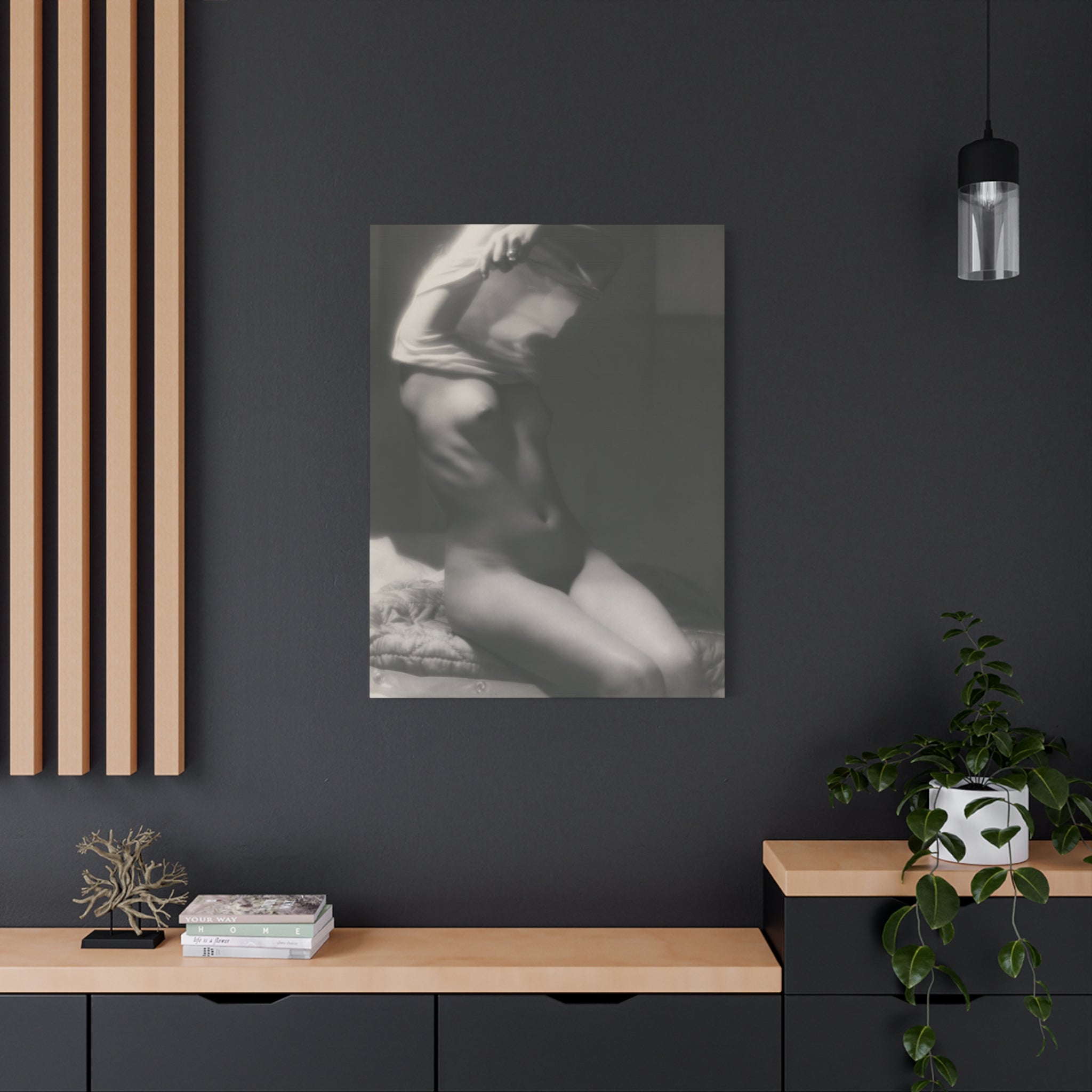 canvas-print-vor-dem-schlafen-gehen-by-michael-heumuller-black-and-white-photography-nude-art-wall-decor-stretched-canvas-art