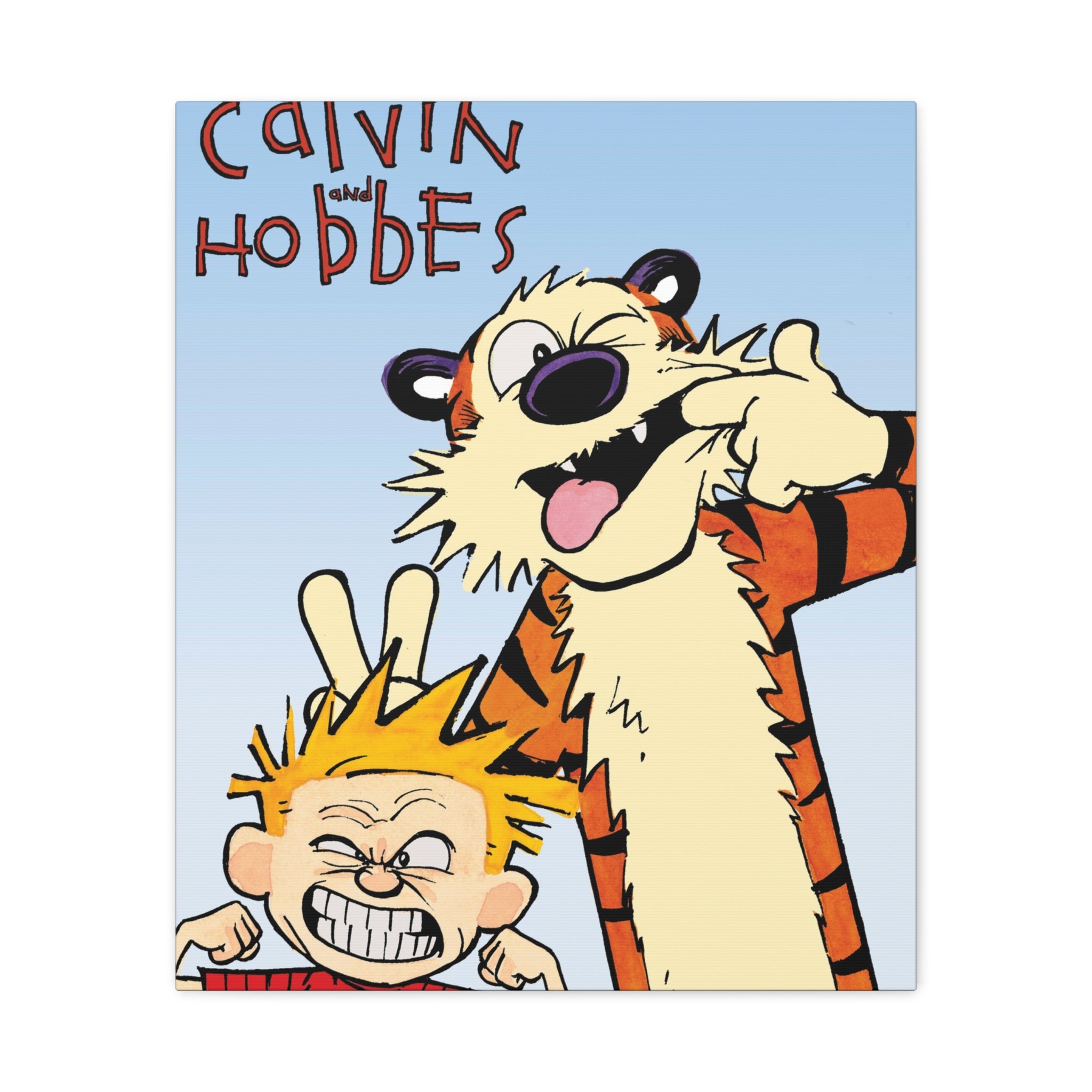 Calvin and Hobbes Canvas Wall Art - Nostalgic Vertical Comic Strip Canvas for Kids Room & Nursery Decor - Friendship Adventure Theme Print