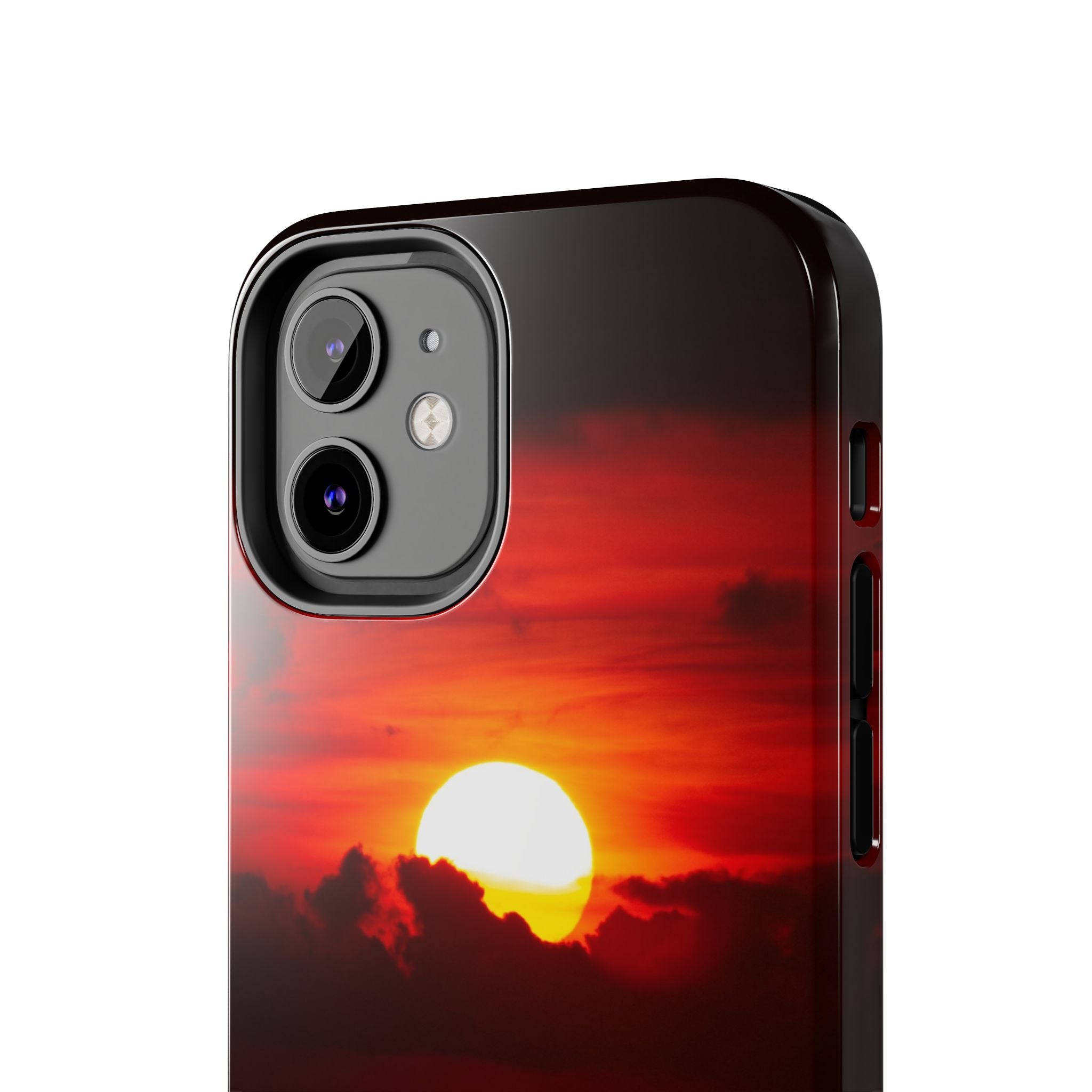iPhone Tough Case - Red Sunset, Protective Phone Cover, Durable Smartphone Case, Hard Shell Phone Case, Sunset Lover Gift, Red Phone