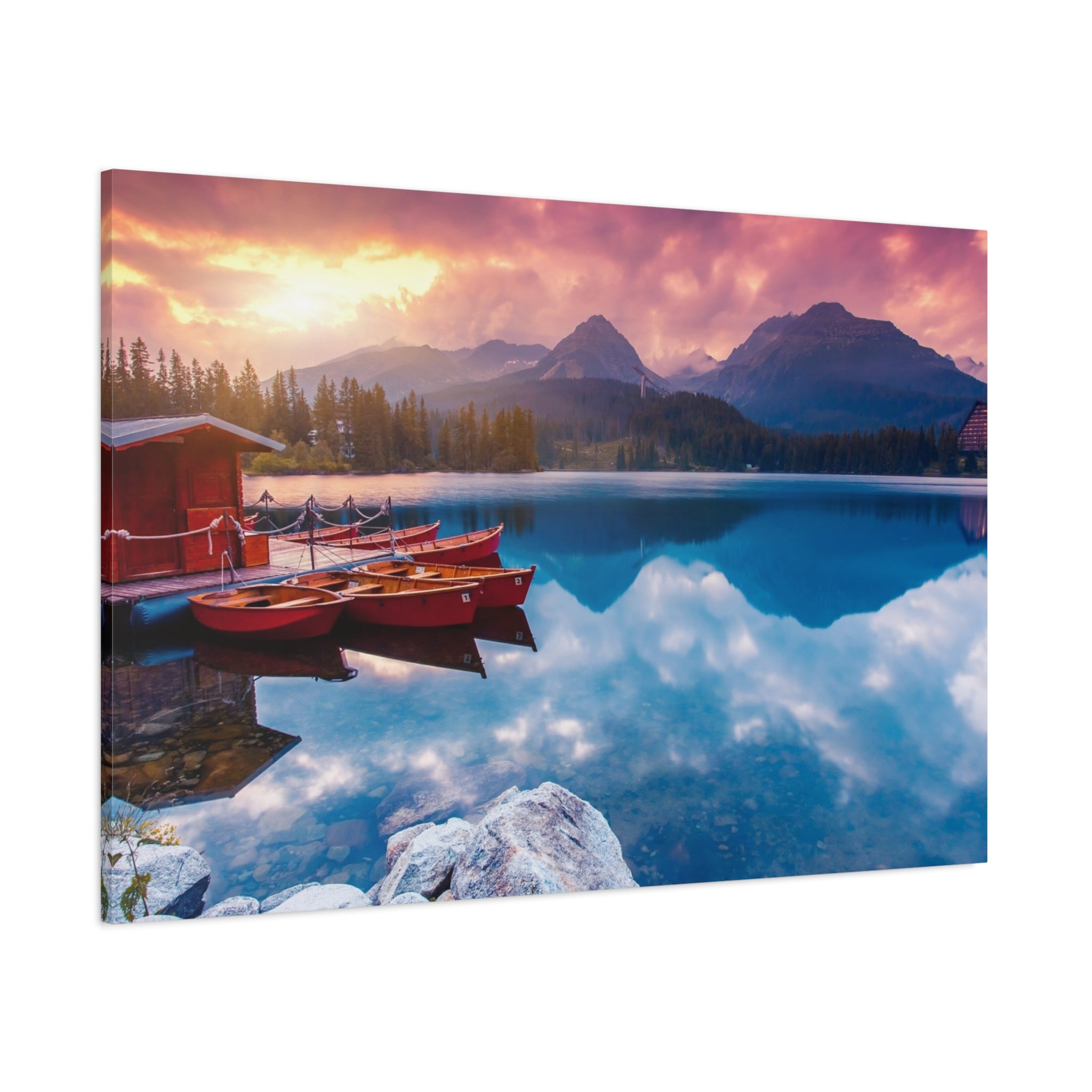 canvas-print-nature-sunrise-wall-art-lake-mountain-scenery-decor-stretched-matte-canvas-mountain-decor-home-decor-nature-wall