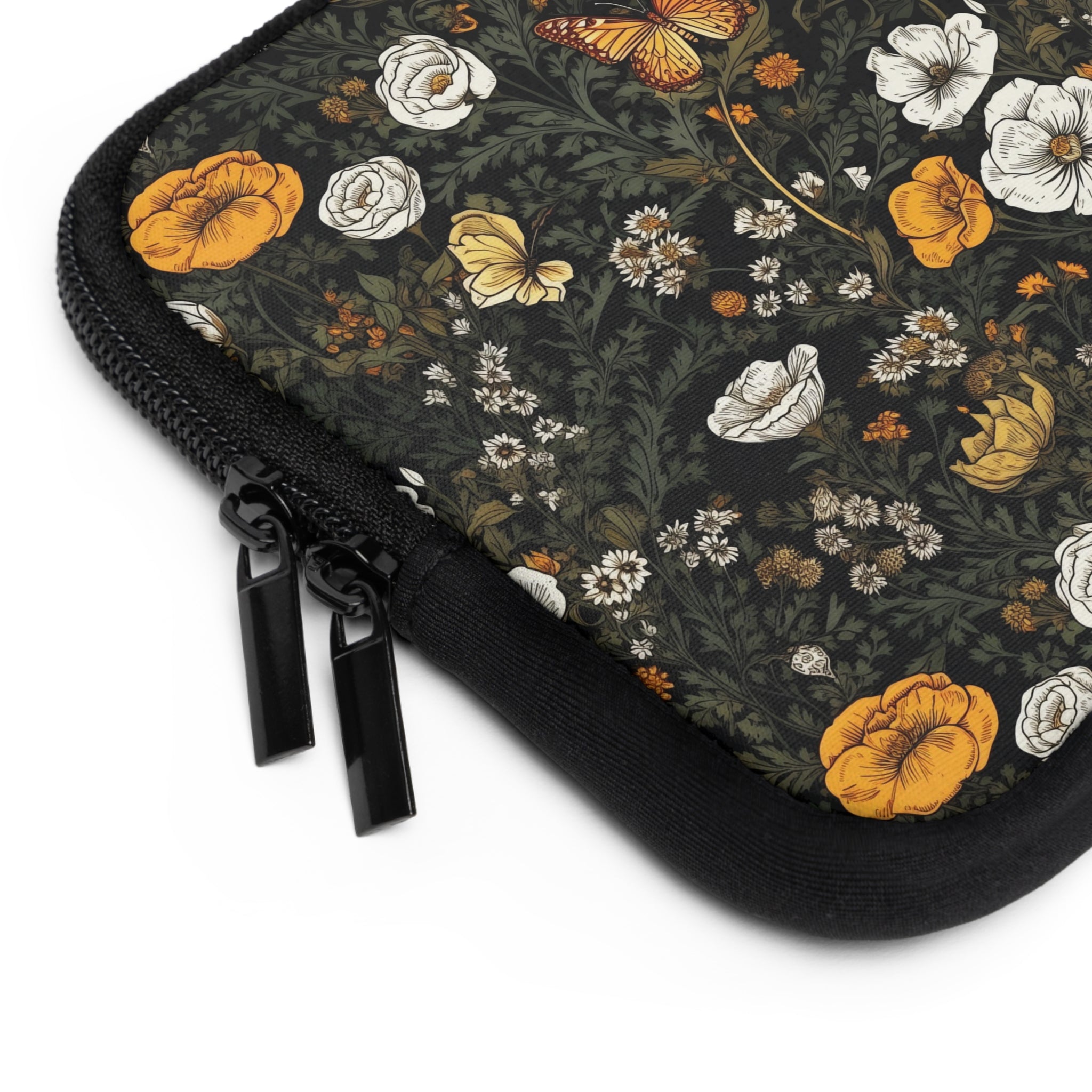 laptop-sleeve-cottagecore-dark-wild-flowers-butterfly-macbook-air-sleeve-floral-computer-bag-tech-case-tablet-cover-laptop