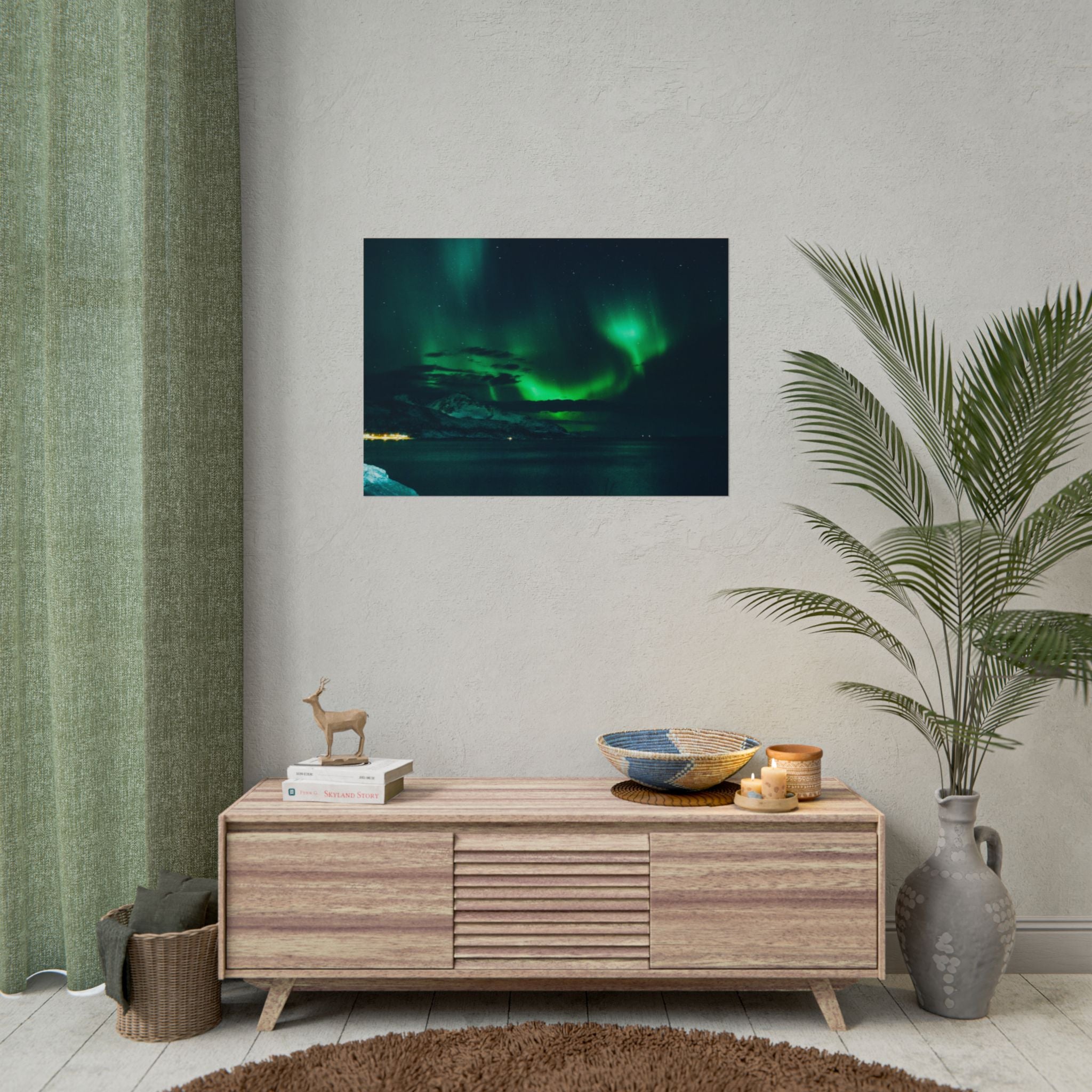 panoramic-aurora-borealis-poster-print-fine-wall-art-large-poster-colorful-northern-lights-wall-decor