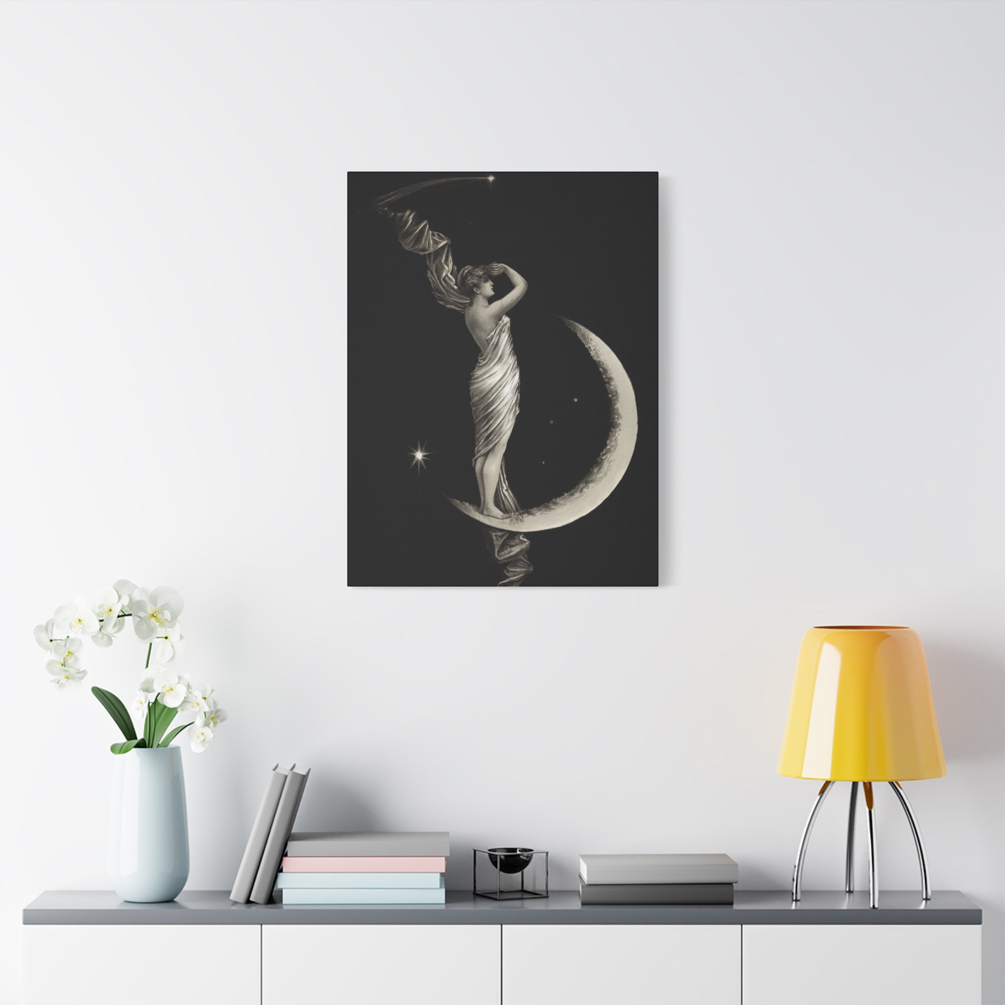canvas-print-the-universal-favorite-1889-by-geo-h-walker-black-and-white-retro-art-moon-decor-comet-art-matte-canvas