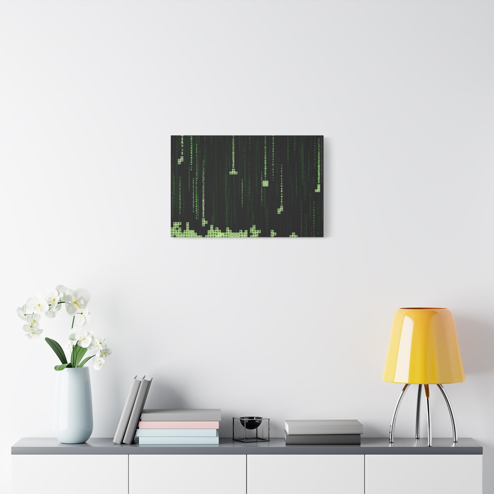 canvas-print-matrix-code-tetris-design-home-decor-wall-art-stretched-matte-canvas-unique-gift-idea-office-decoration