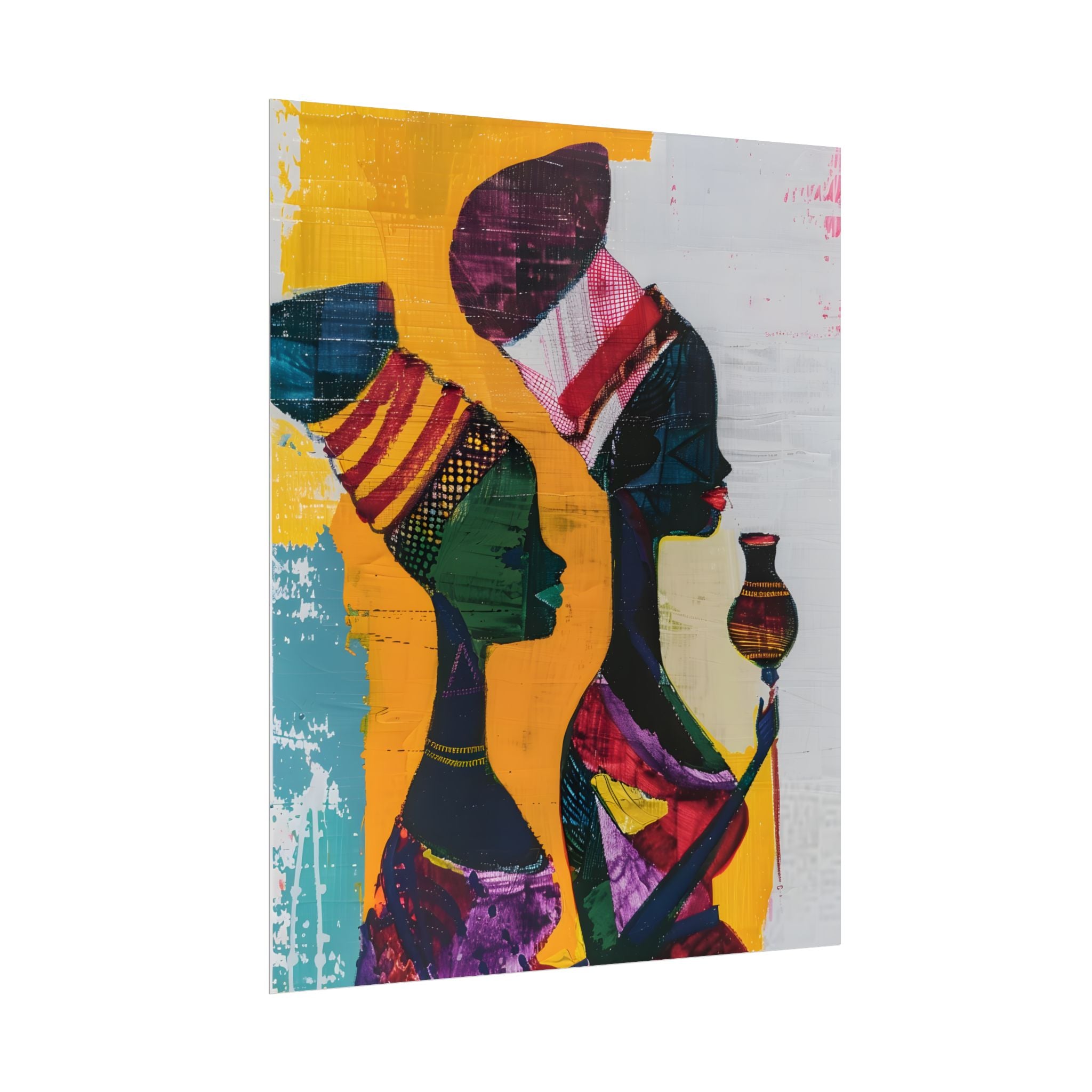 Traditional African Woman Poster Wall Art, African Portrait, Afrocentric, Tribal Home Art, Afro American Art, Ethnic Wall Decor