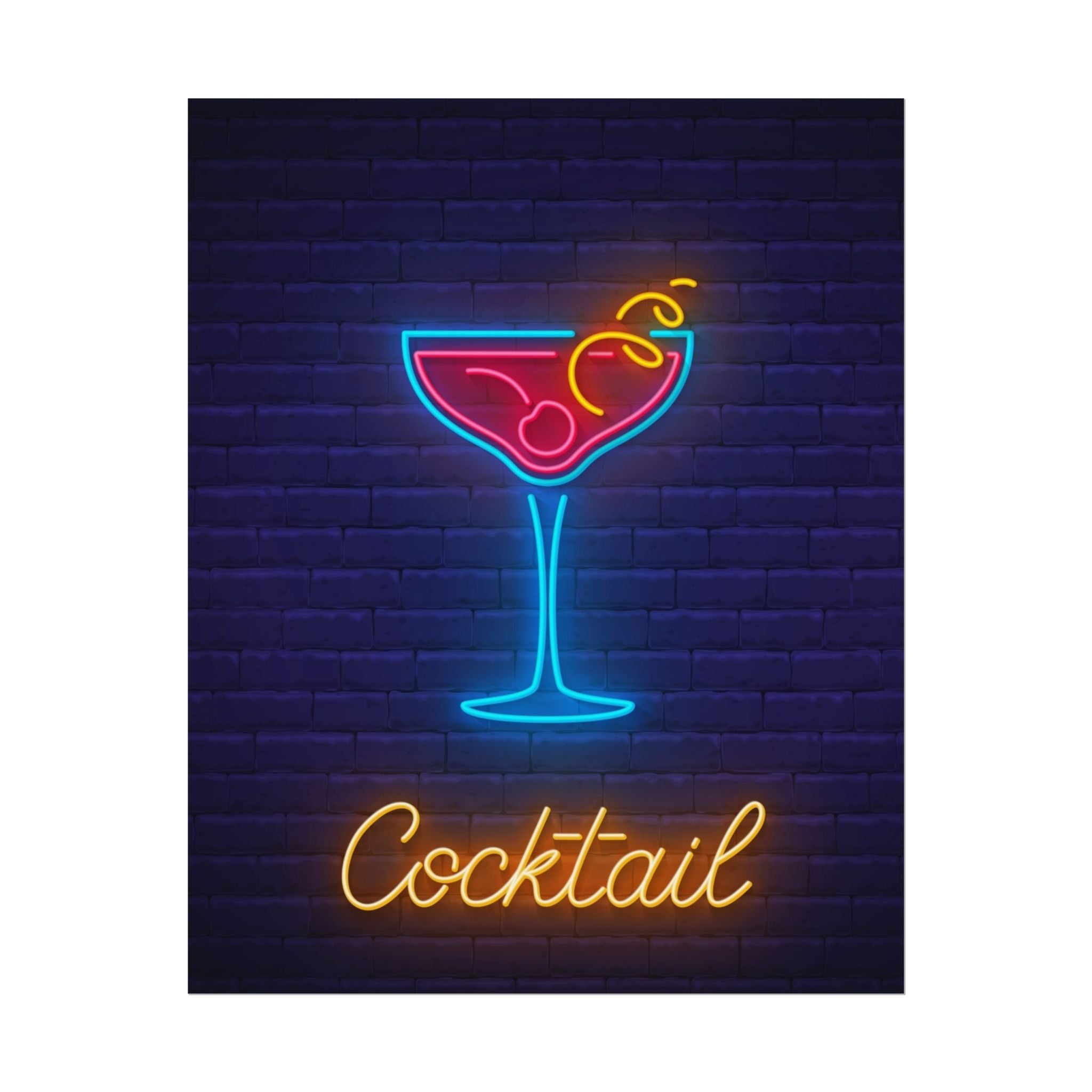 cocktail-neon-martini-poster-wall-art-decor-large-poster-artwork-cocktail-print-bar-decor-kitchen-wall-art