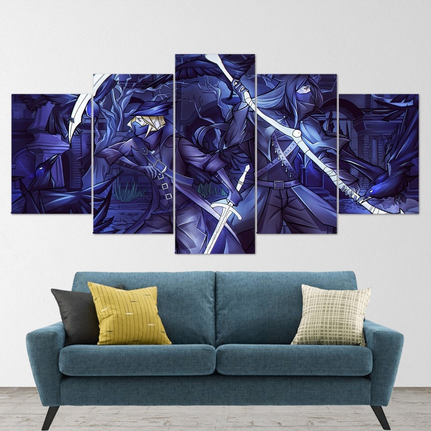bloodborne-hunter-5-piece-canvas-wall-art-bloodborne-wall-art-bloodborne-hunter-poster-bloodborne-canvas-bloodborne-5-panel-g