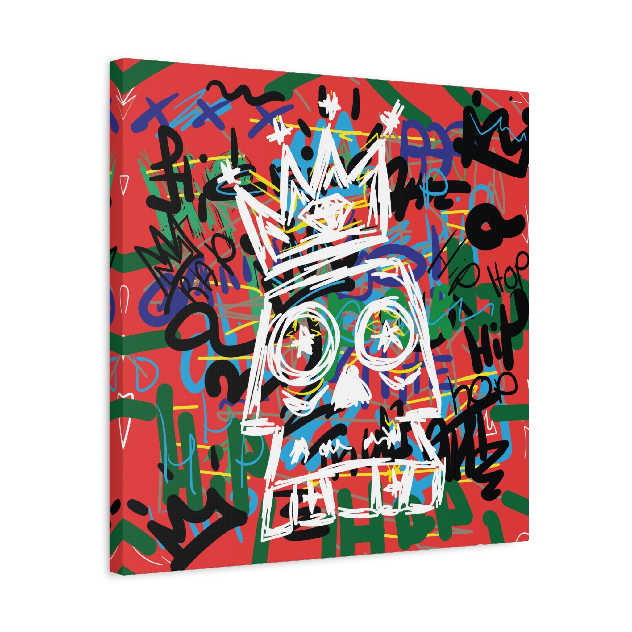 canvas-print-skull-with-crown-hip-hop-doodle-living-room-decor-graffiti-art-wall-art-poster-home-decoration-unique-gift