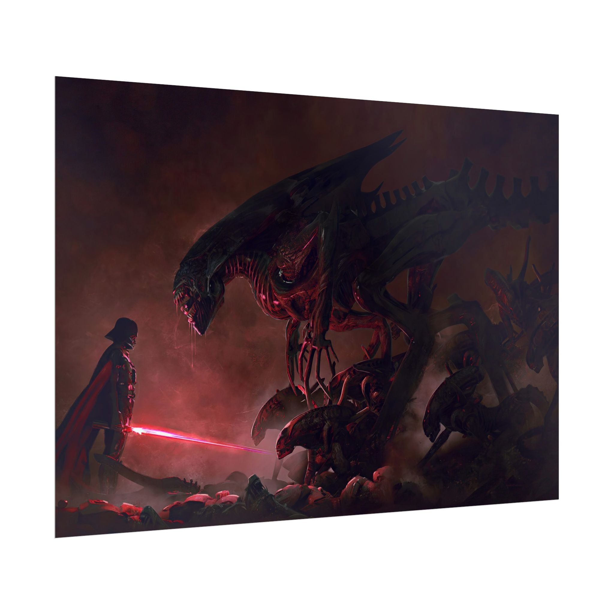 darth-vader-vs-aliens-xenomorph-poster-print-star-wars-fine-art-poster-wall-art-decor-home-office-decoration-sci-fi-fan