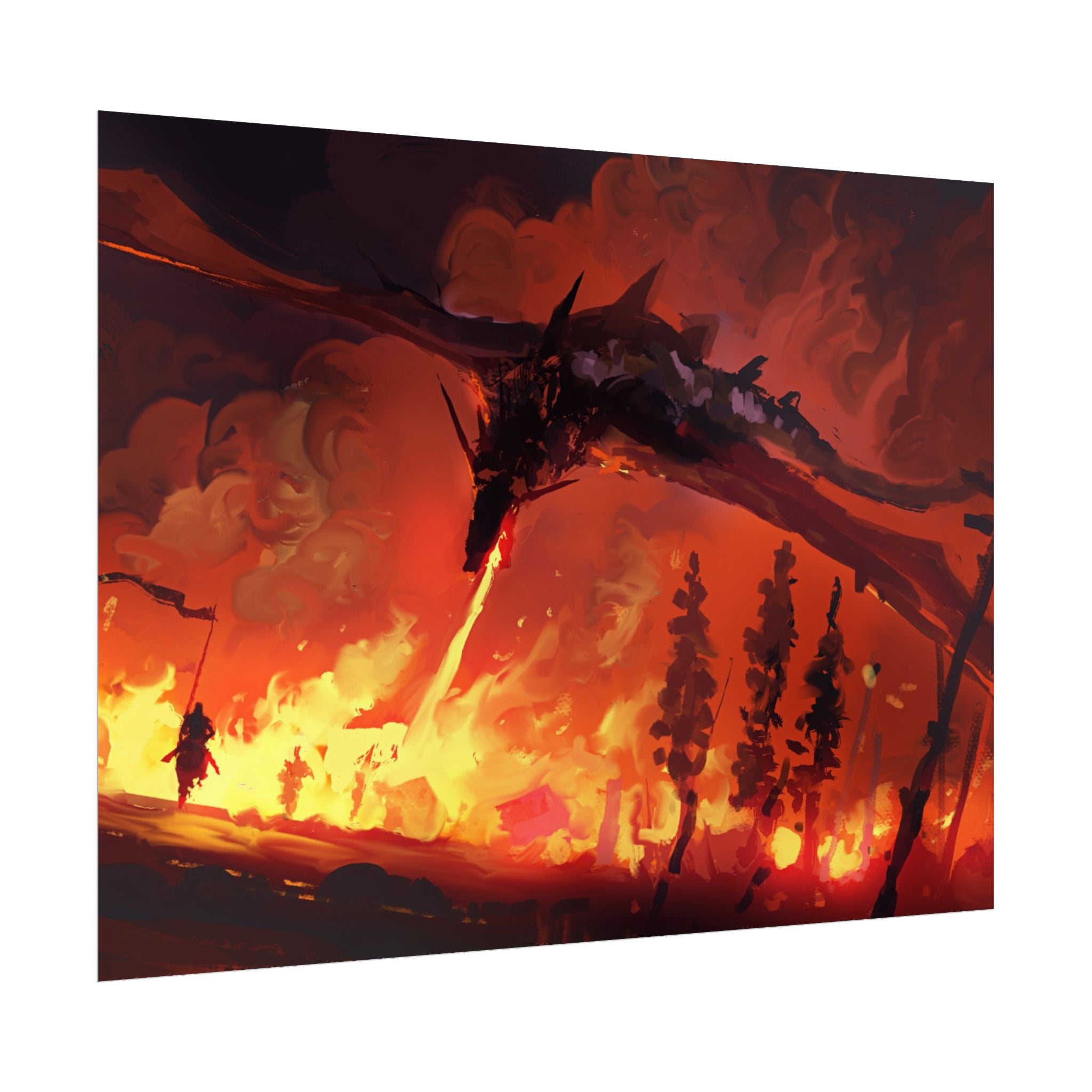 dragon-fire-rolled-poster-fantasy-art-print-mythical-creature-room-decor-dungeons-and-dragons-wall-art-magical-poster-print-m