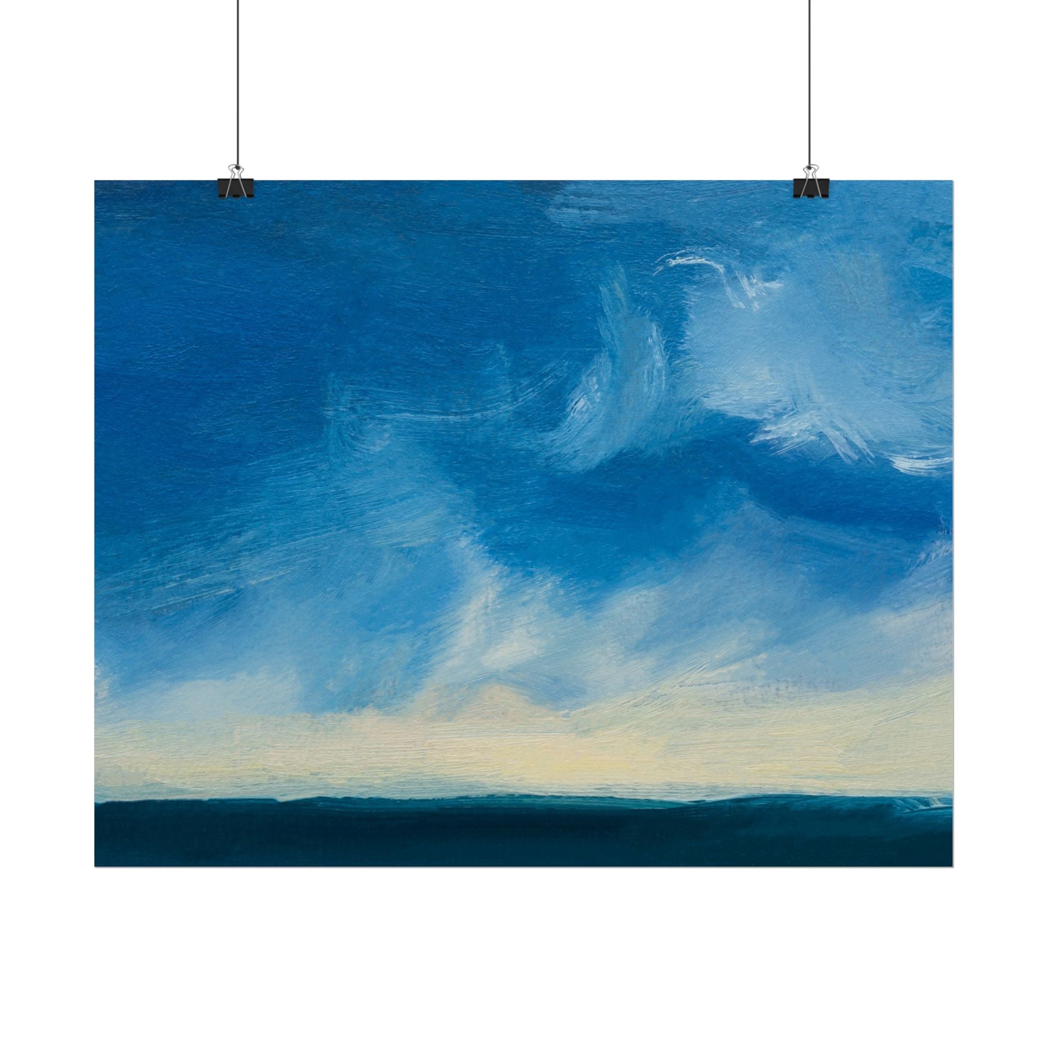 Blue Abstract Poster Print - Ocean and Sky, Home Decor, Office Wall Art, Gift for Art Lovers, Blue Room Decor, Abstract