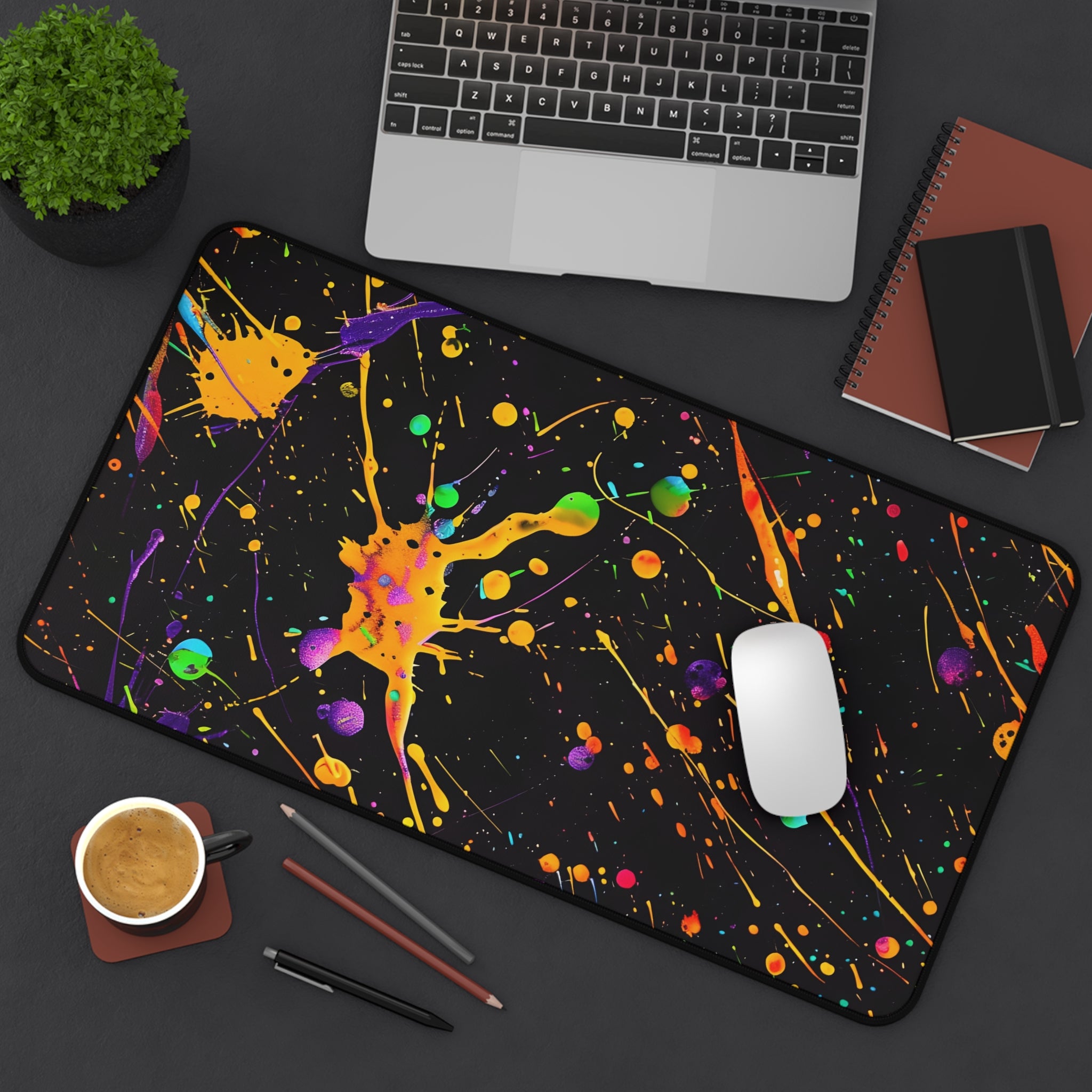 neon-abstract-paint-splatter-desk-mat-large-gaming-mouse-pad-colorful-work-from-home-desk-accessory-unique-desk-blotter-cool-