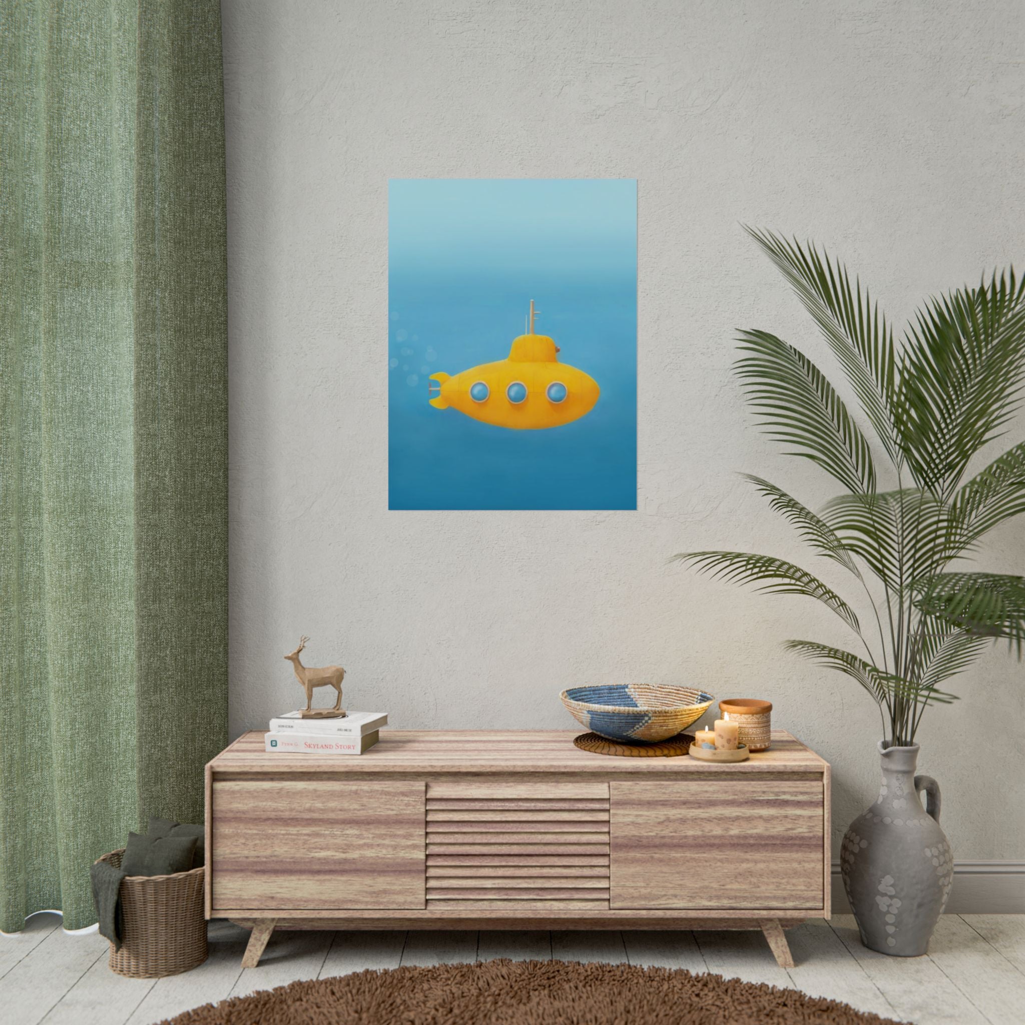 yellow-submarine-nursery-poster-art-fine-art-poster-wall-art-submarine-print-yellow-nursery-decor-gender-neutral-nursery