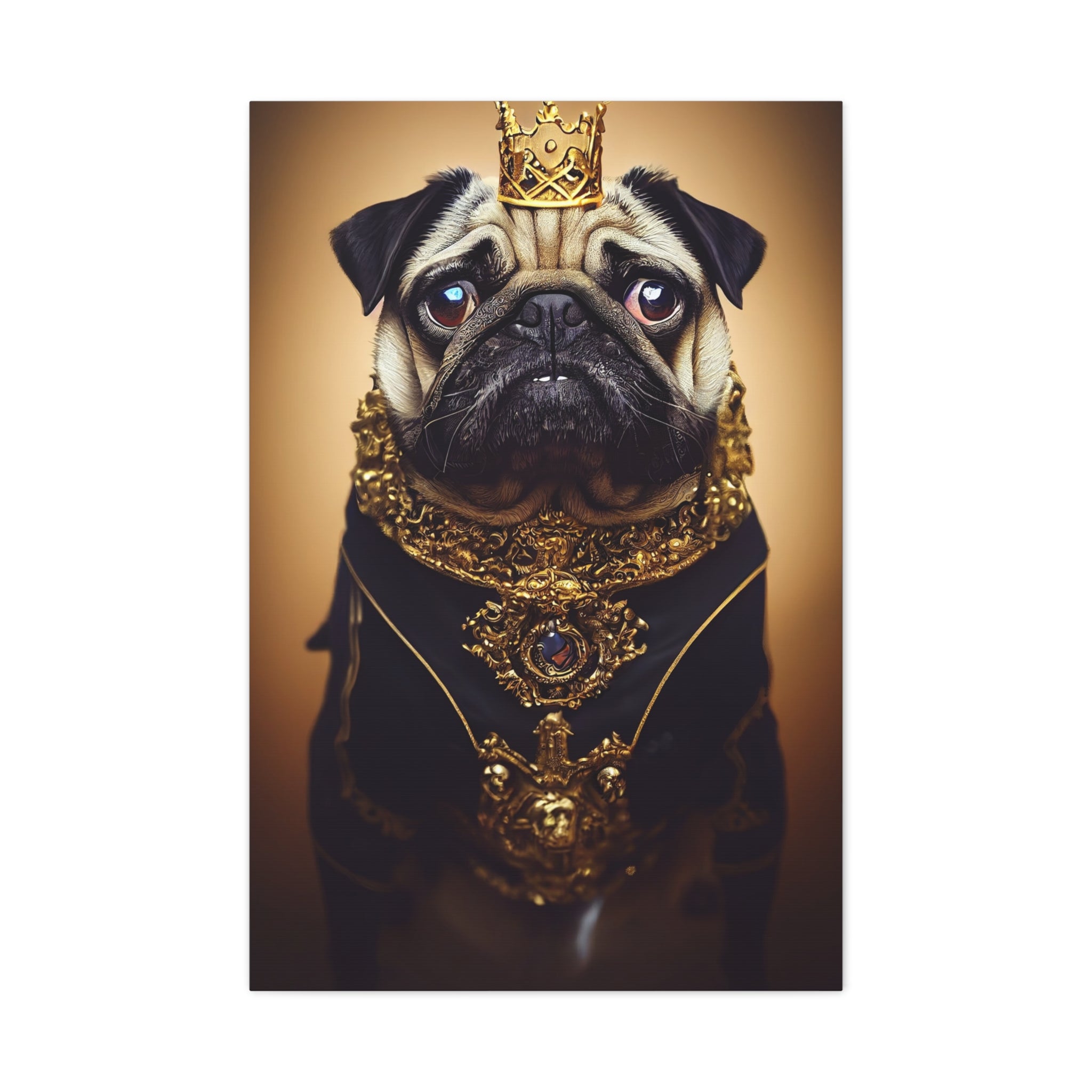 canvas-print-pug-crown-funny-jewelry-wall-art-decor-stretched-matte-canvas-home-living-room-decoration-dog-lover-gift-animal-