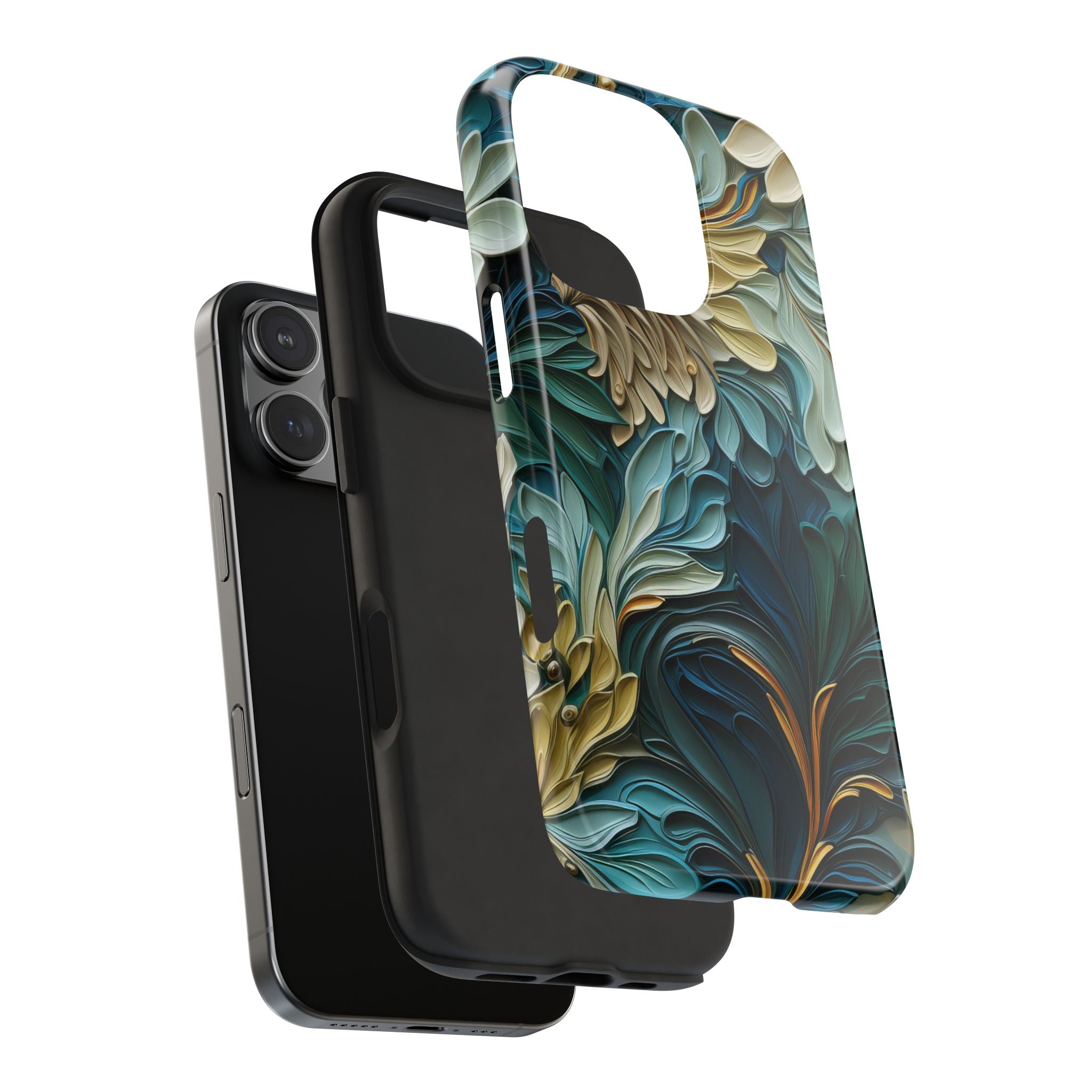 textured-art-nouveau-floral-tough-phone-case-cottagecore-iphone-case-unique-floral-phone-cover-vintage-style-iphone-case-prot