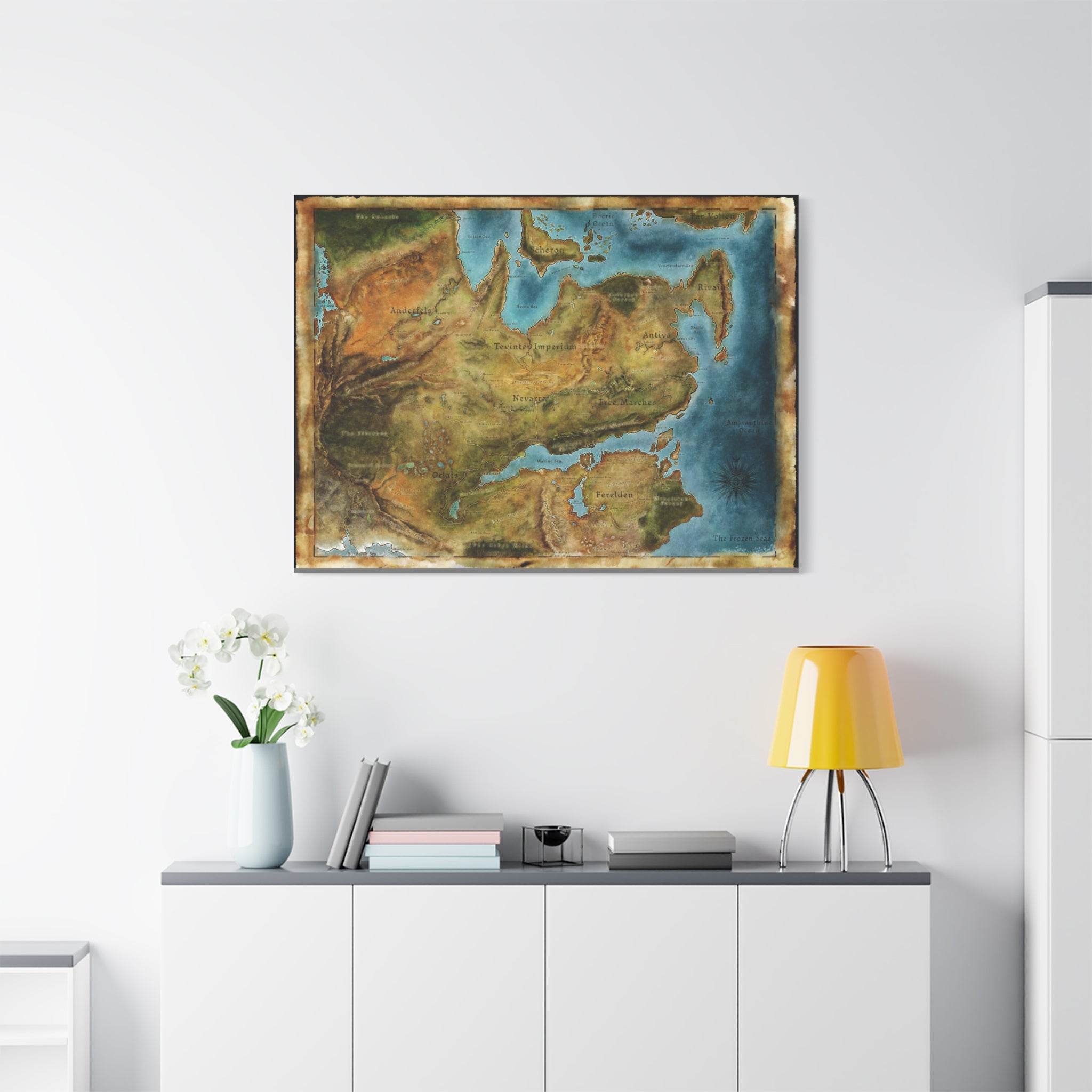 Dragon Age World Map Canvas Art - Fantasy Decor for Gamers, Gaming Wall Decor, Dragon Age Canvas Print