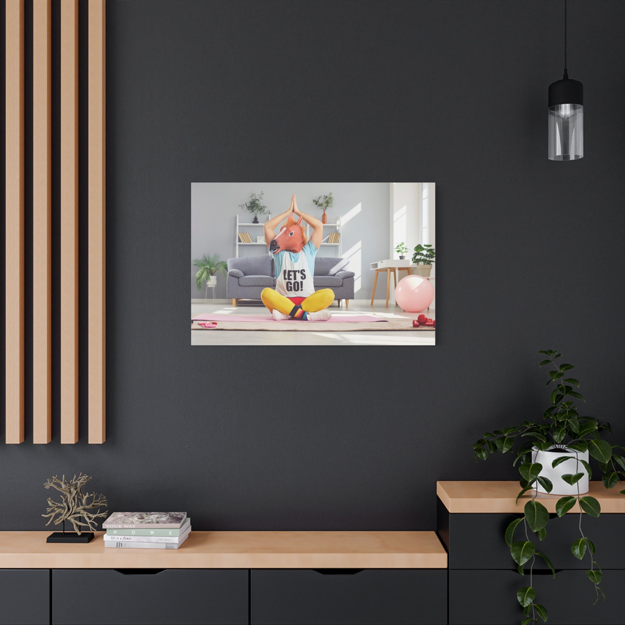 yoga-canvas-funny-horse-mask-matte-wall-art-stretched-decoration-home-decor-gift-poster-print-artwork