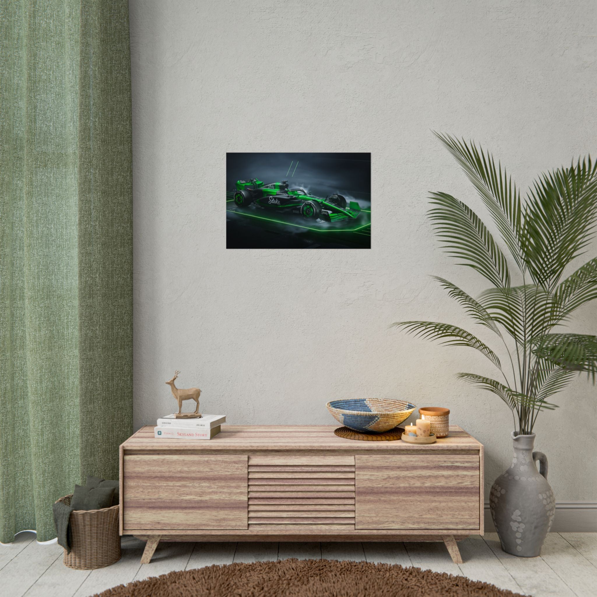 green-formula-1-car-poster-print-formula-one-cars-formula-1-gift-formula-1-poster-formula-1-wall-art-wall-decor-room-decor