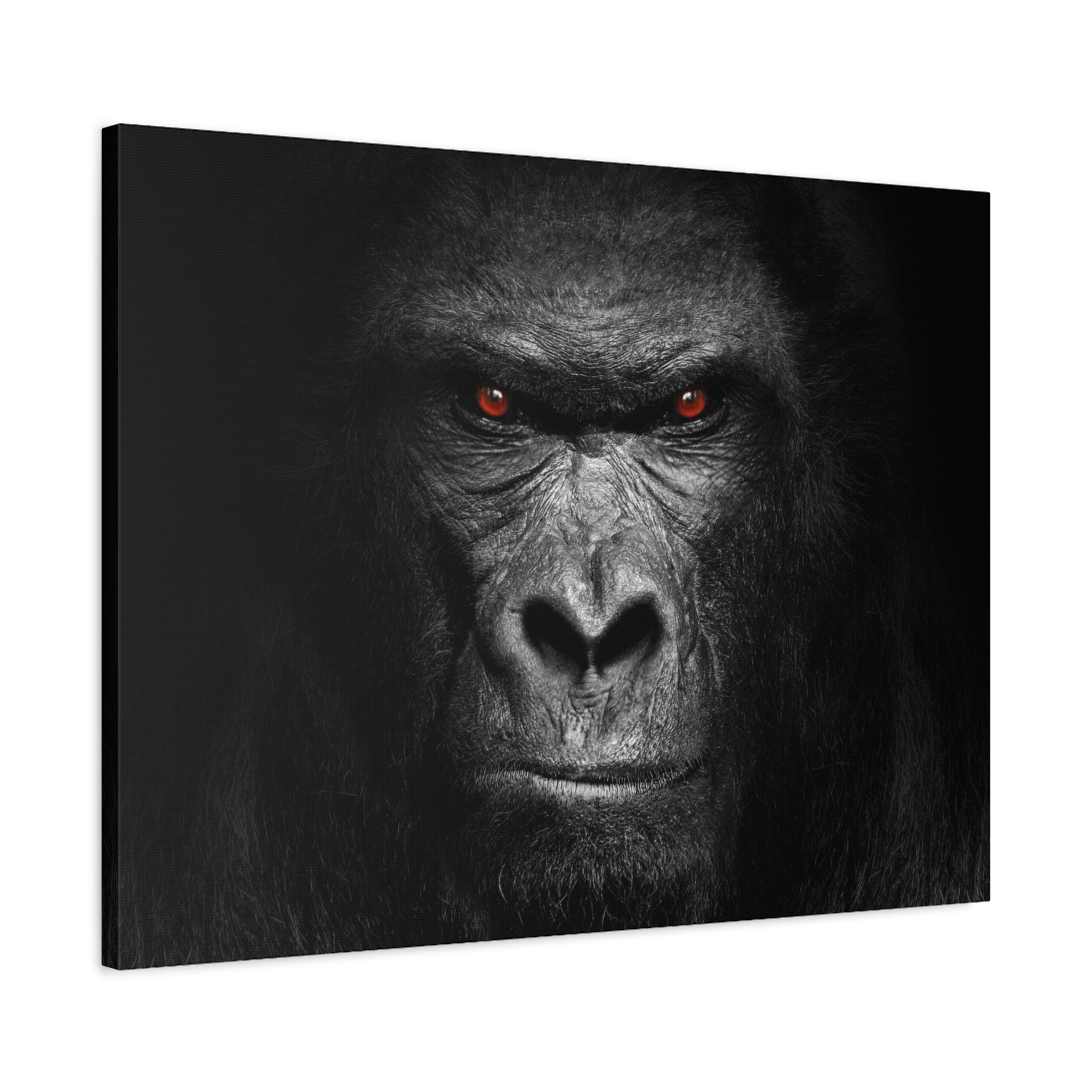 canvas-print-gorilla-face-wall-art-black-and-white-animal-decor-stretched-matte-canvas-wildlife-artwork-jungle-theme-room