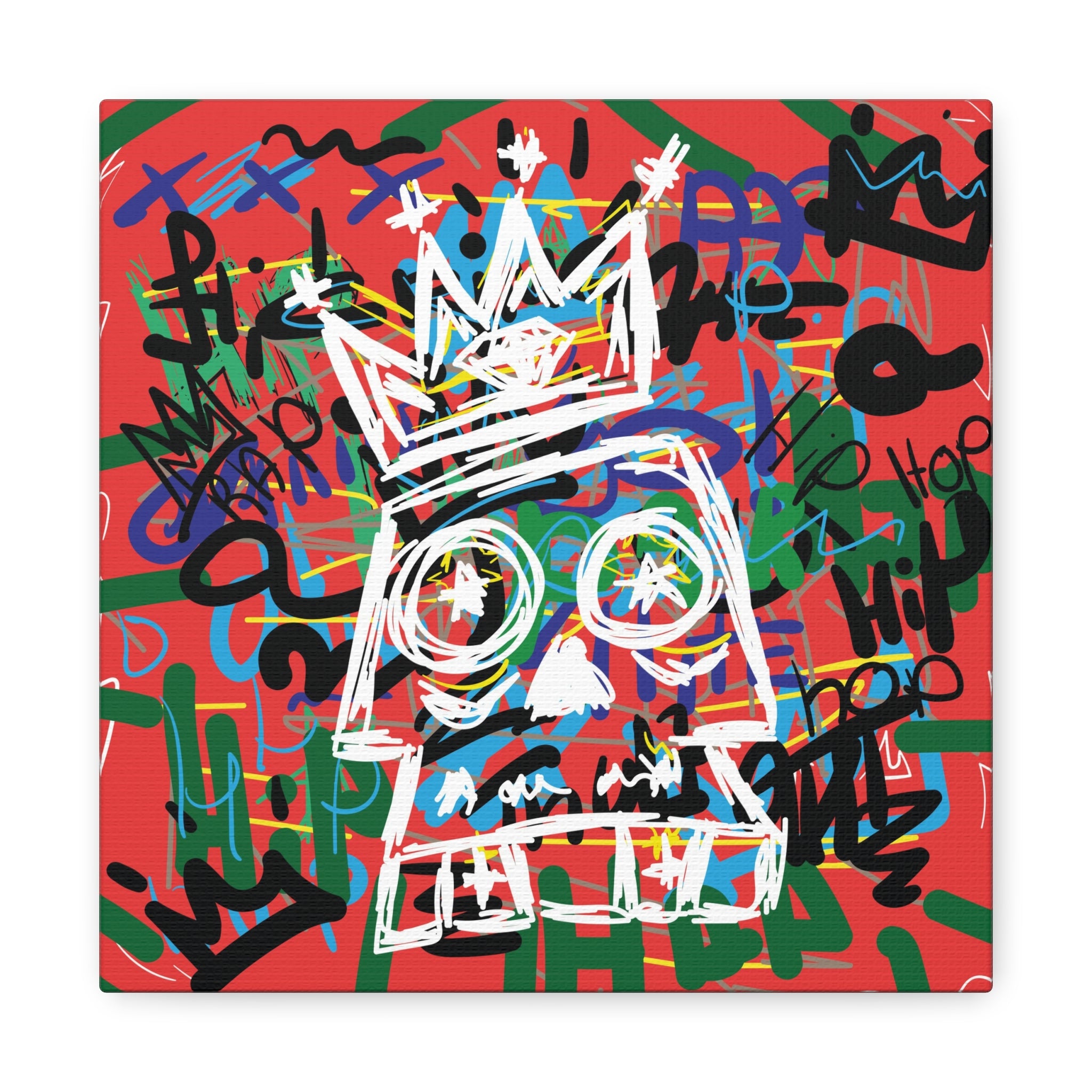 canvas-print-skull-with-crown-hip-hop-doodle-living-room-decor-graffiti-art-wall-art-poster-home-decoration-unique-gift
