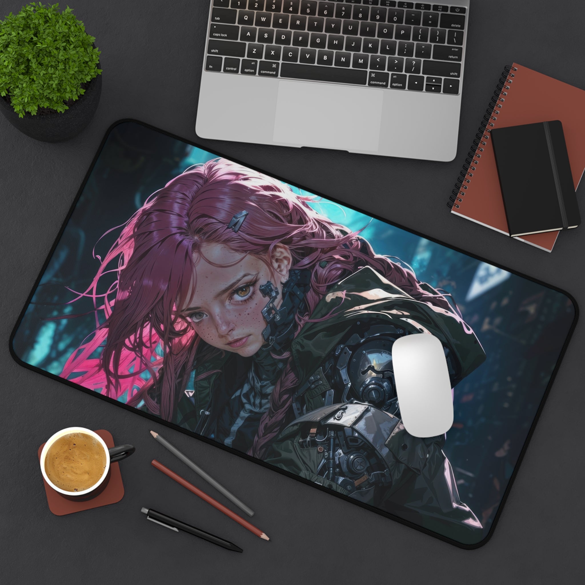 cyberpunk-girl-with-pink-hair-mouse-pad-large-gaming-desk-mat-fantasy-protective-desk-pad-cyber-desk-accessory