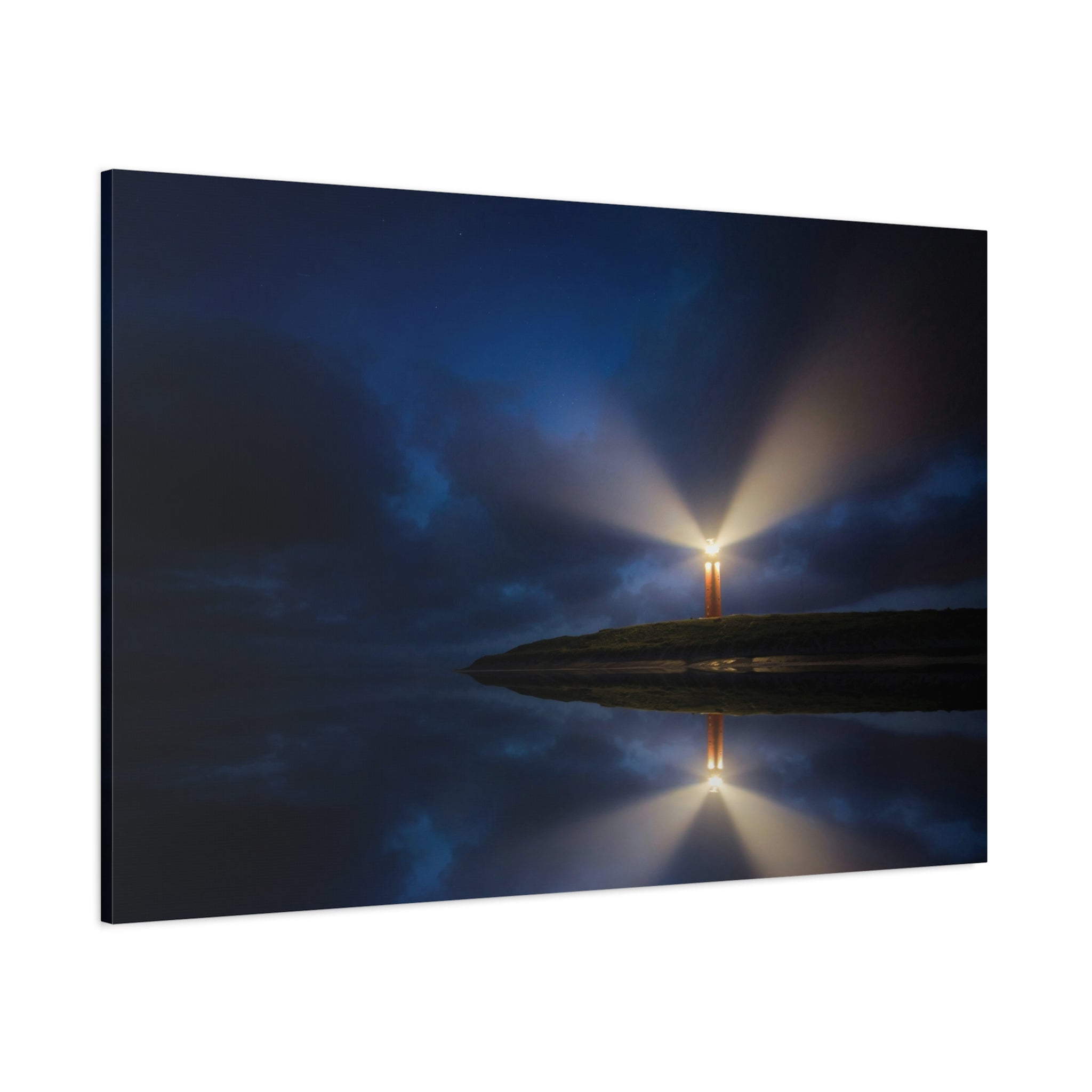 canvas-print-lighthouse-on-rock-matte-canvas-stretched-1-25-inch-coastal-wall-art-nautical-decor-beach-house-decoration-seasi