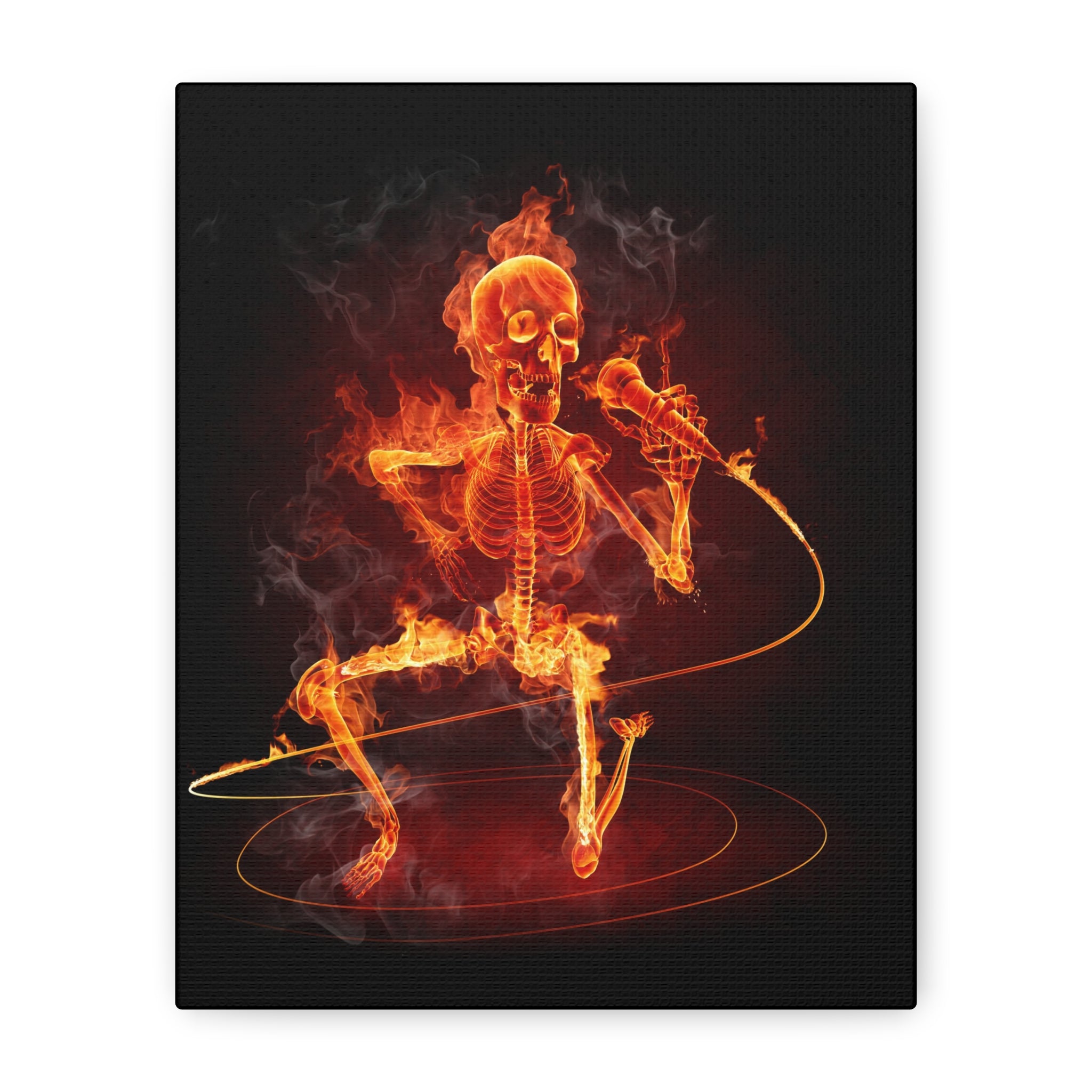canvas-print-music-microphone-bones-fire-skull-home-decor-living-room-decor-rockn-roll-decor
