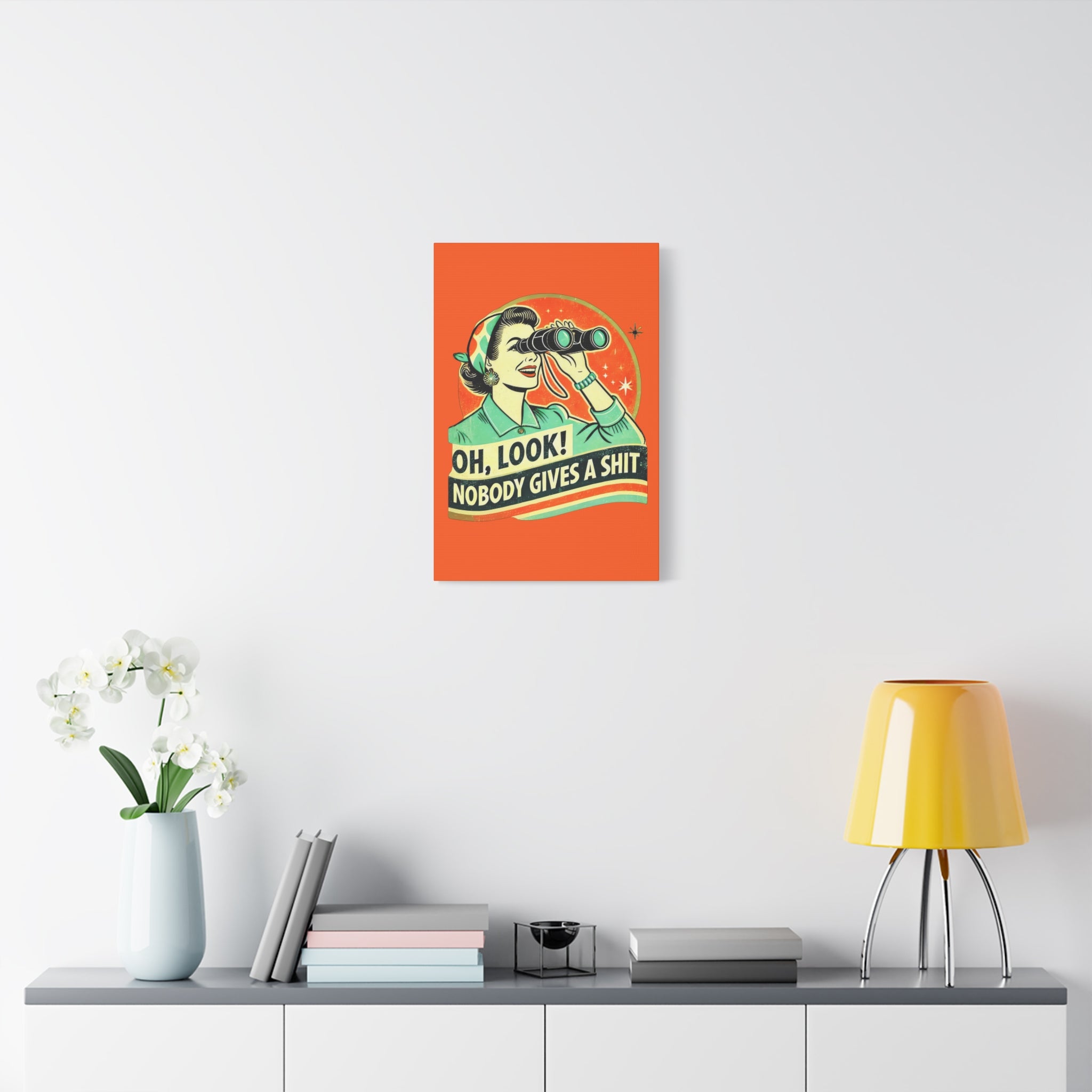 canvas-wall-art-funny-retro-woman-humorous-home-decor-matte-stretched-print-gift-for-her-vintage-style-poster-unique-wall