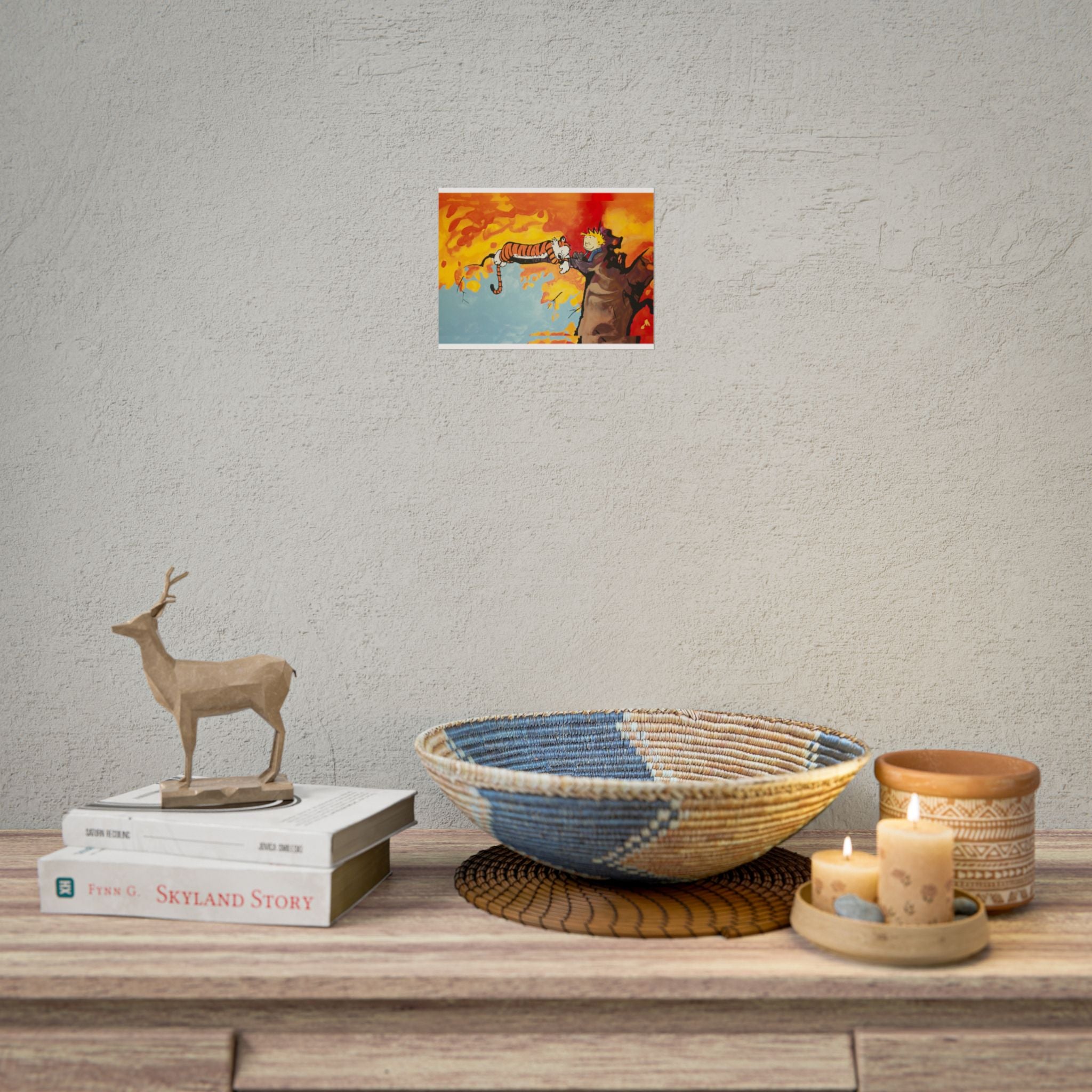 Calvin and Hobbes Art Poster - Nostalgic Cartoon Wall Decor - Unique Birthday Gift for Fans - Timeless Comic Book Design