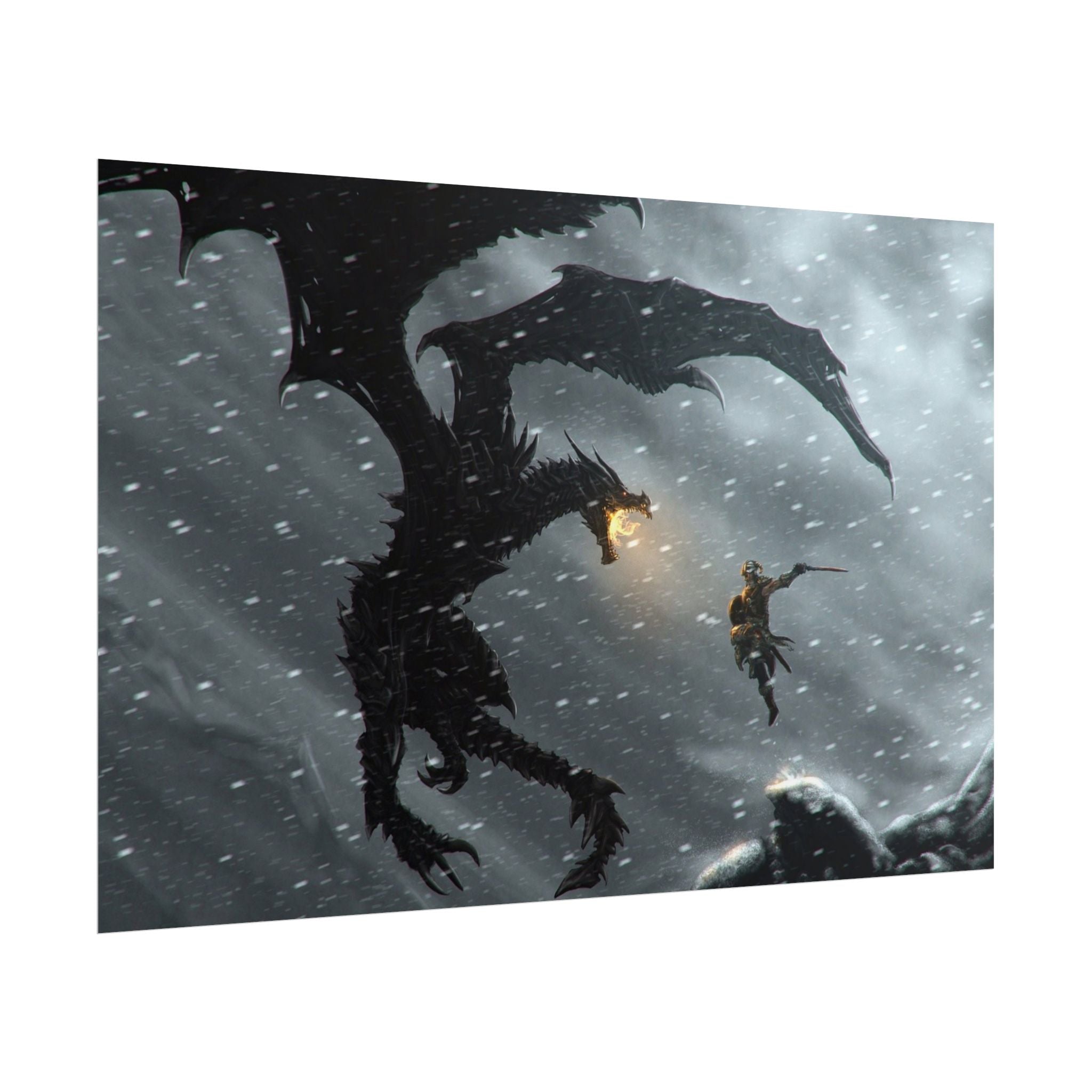 the-elder-scrolls-skyrim-poster-wall-art-dragon-and-viking-game-poster-print-room-decor-warrior-gaming-wall-ar