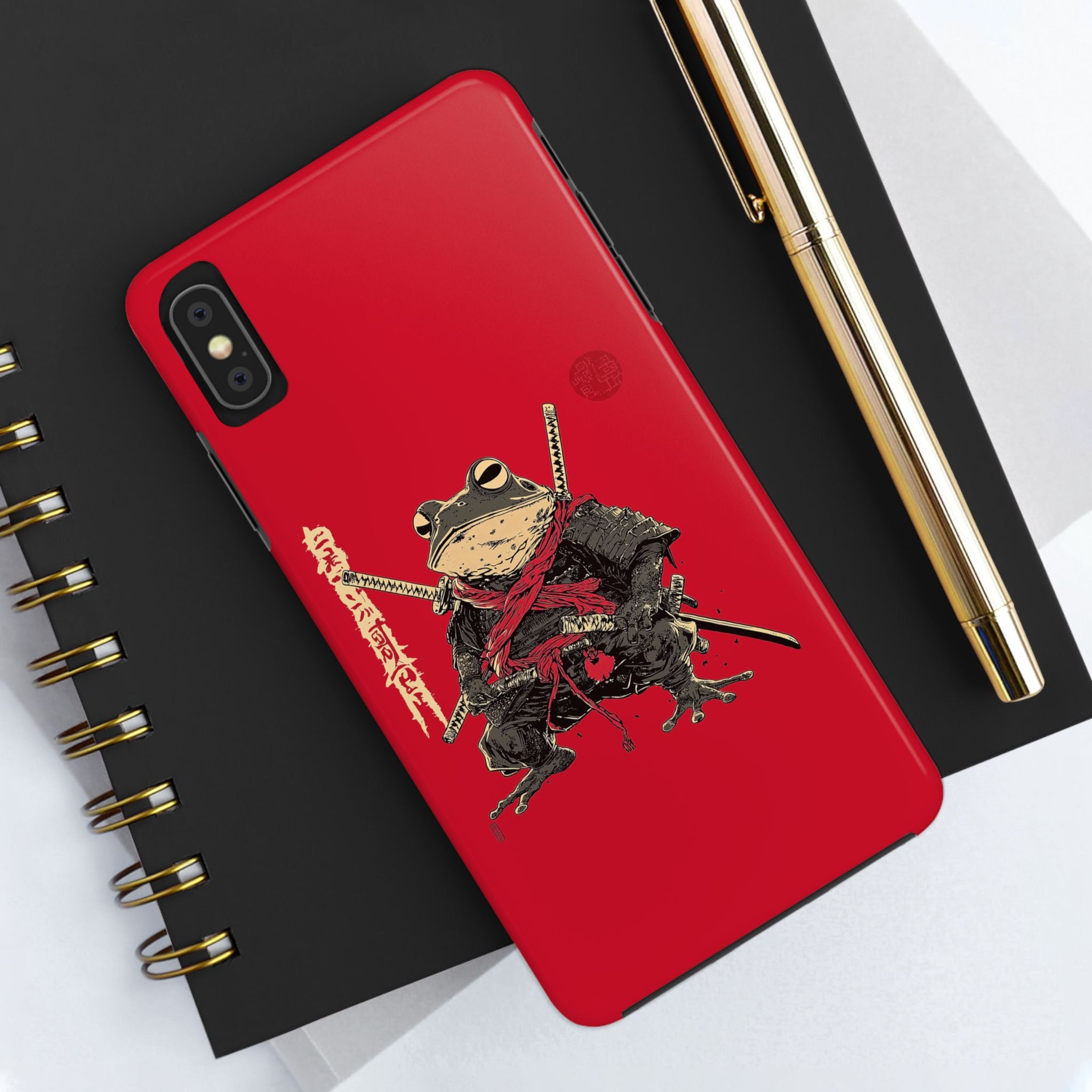 retro-vintage-ninja-frog-iphone-tough-case-red-sun-japanese-samurai-frog-design-stylish-tough-protector-red-iphone-case
