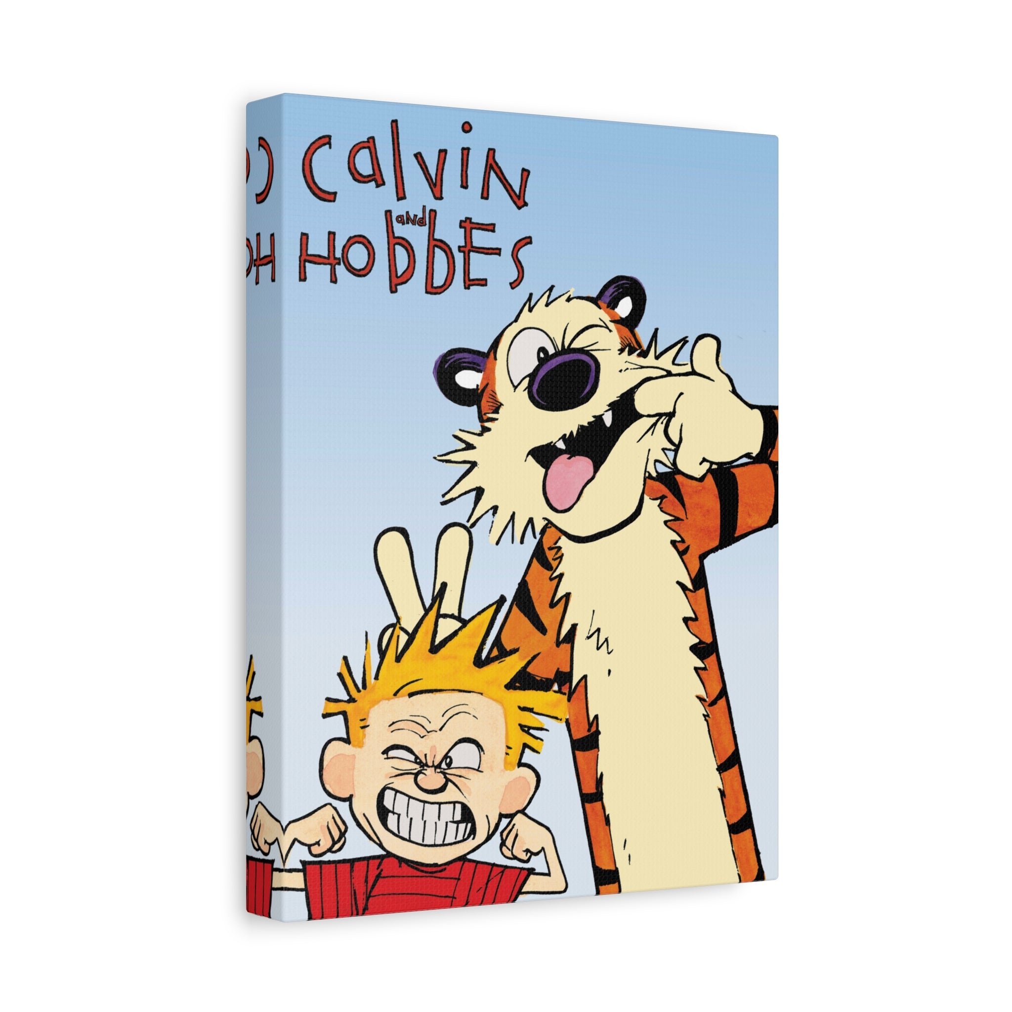Calvin and Hobbes Canvas Wall Art - Nostalgic Vertical Comic Strip Canvas for Kids Room & Nursery Decor - Friendship Adventure Theme Print