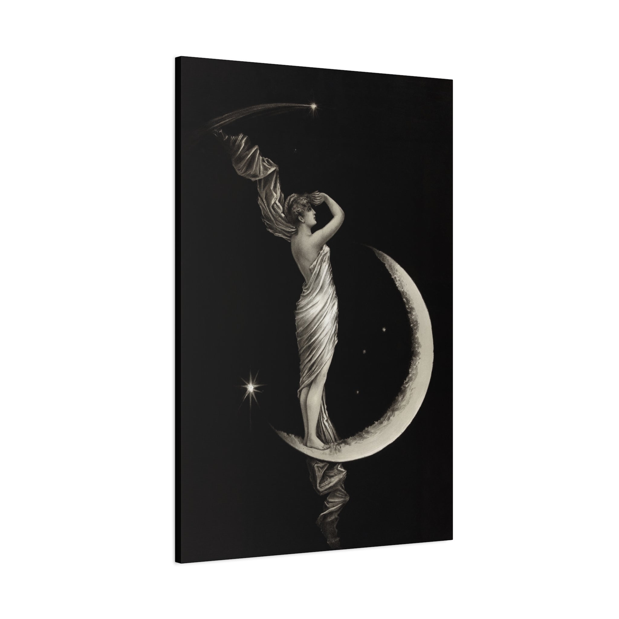 canvas-print-the-universal-favorite-1889-by-geo-h-walker-black-and-white-retro-art-moon-decor-comet-art-matte-canvas