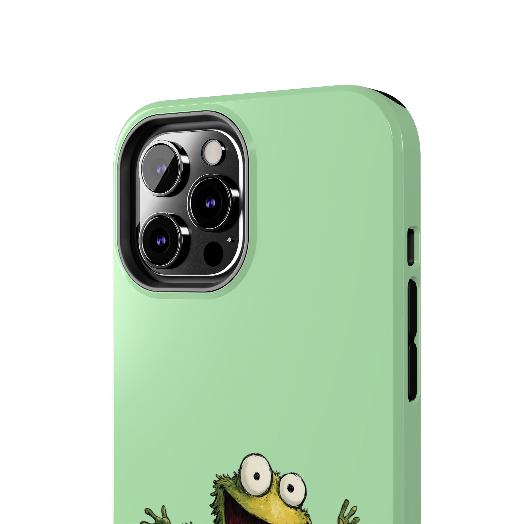 Quirky Funny Frog iPhone Tough Case - Kawaii Animal Phone Cover - Frog Protective Phone Cover - Green iPhone Case