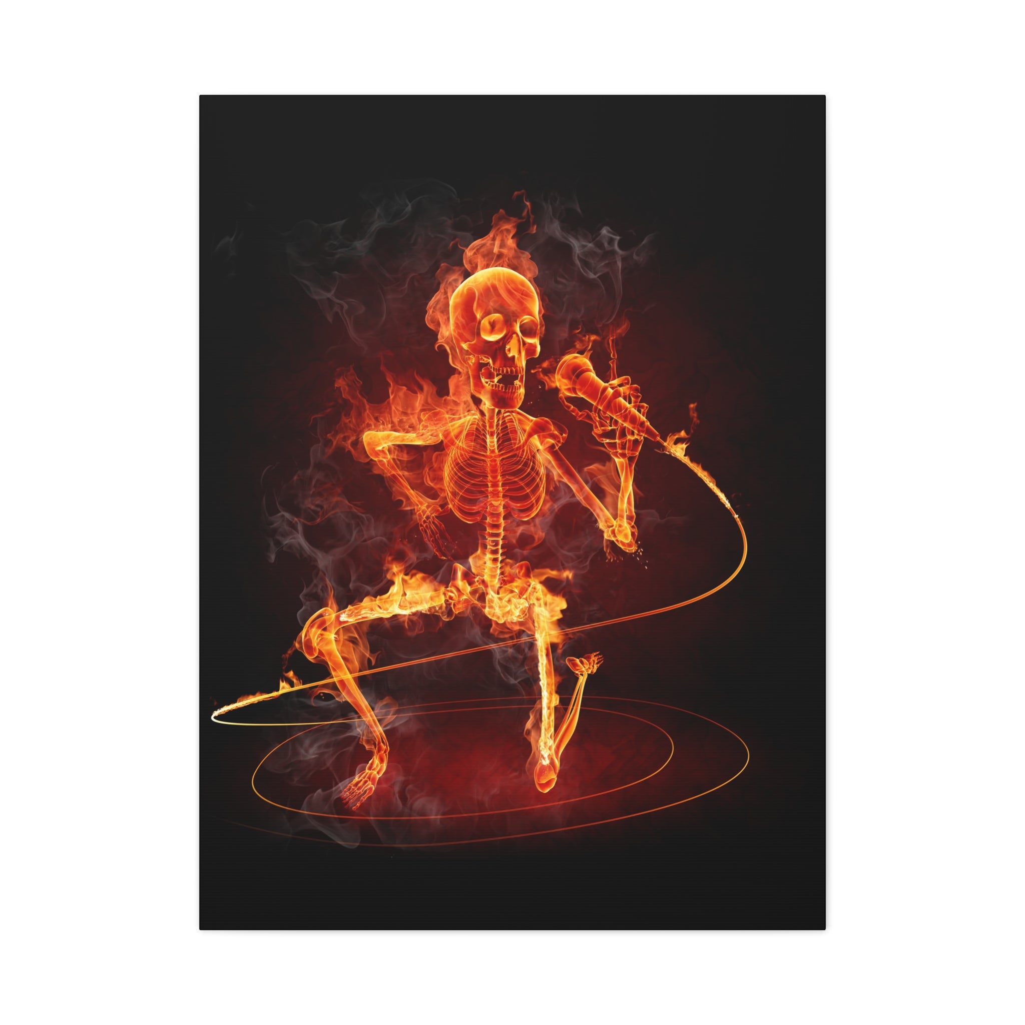 canvas-print-music-microphone-bones-fire-skull-home-decor-living-room-decor-rockn-roll-decor