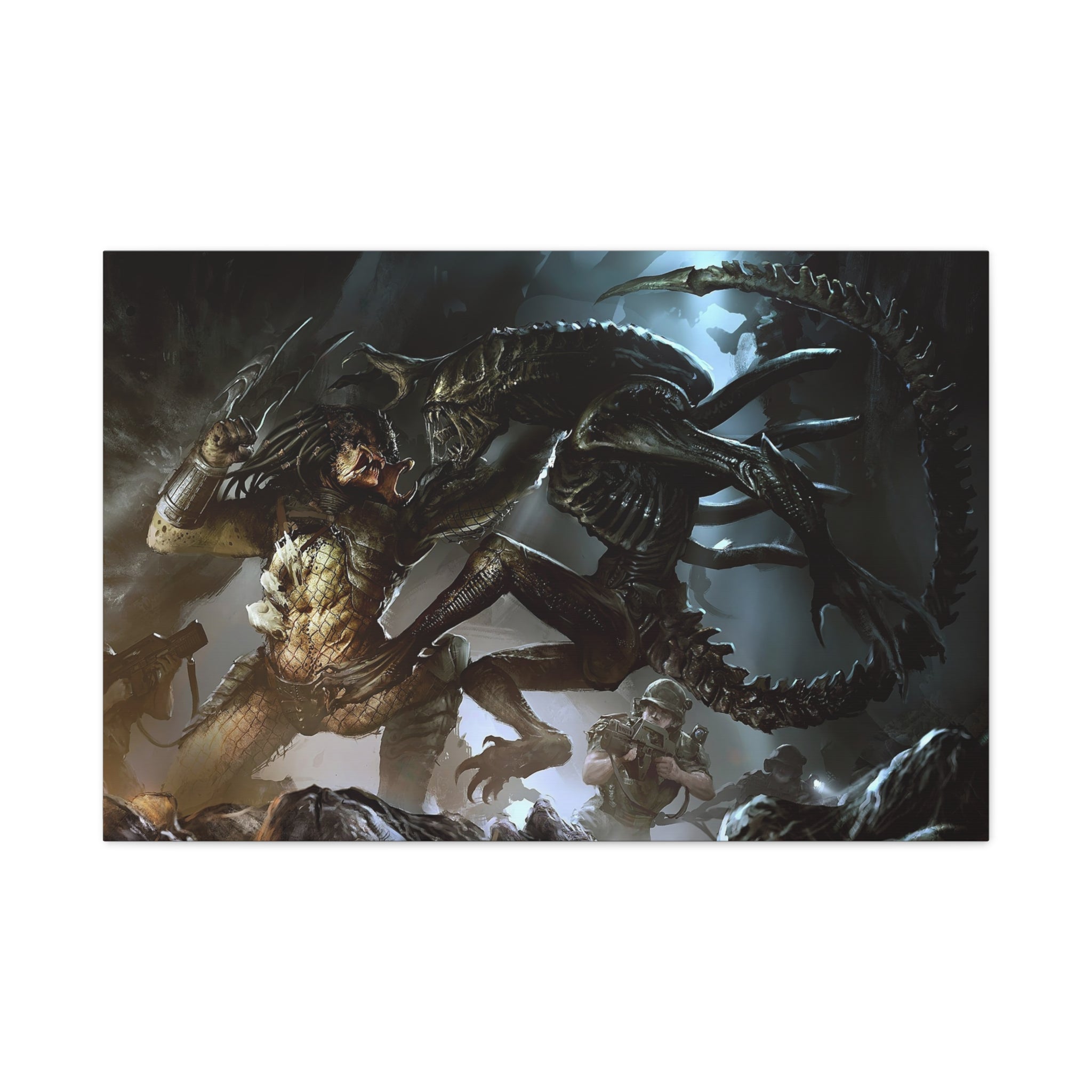 canvas-art-predator-alien-art-xenomorph-matte-canvas-print-stretched-wall-art-1-25-poster-sci-fi-home-decor-1