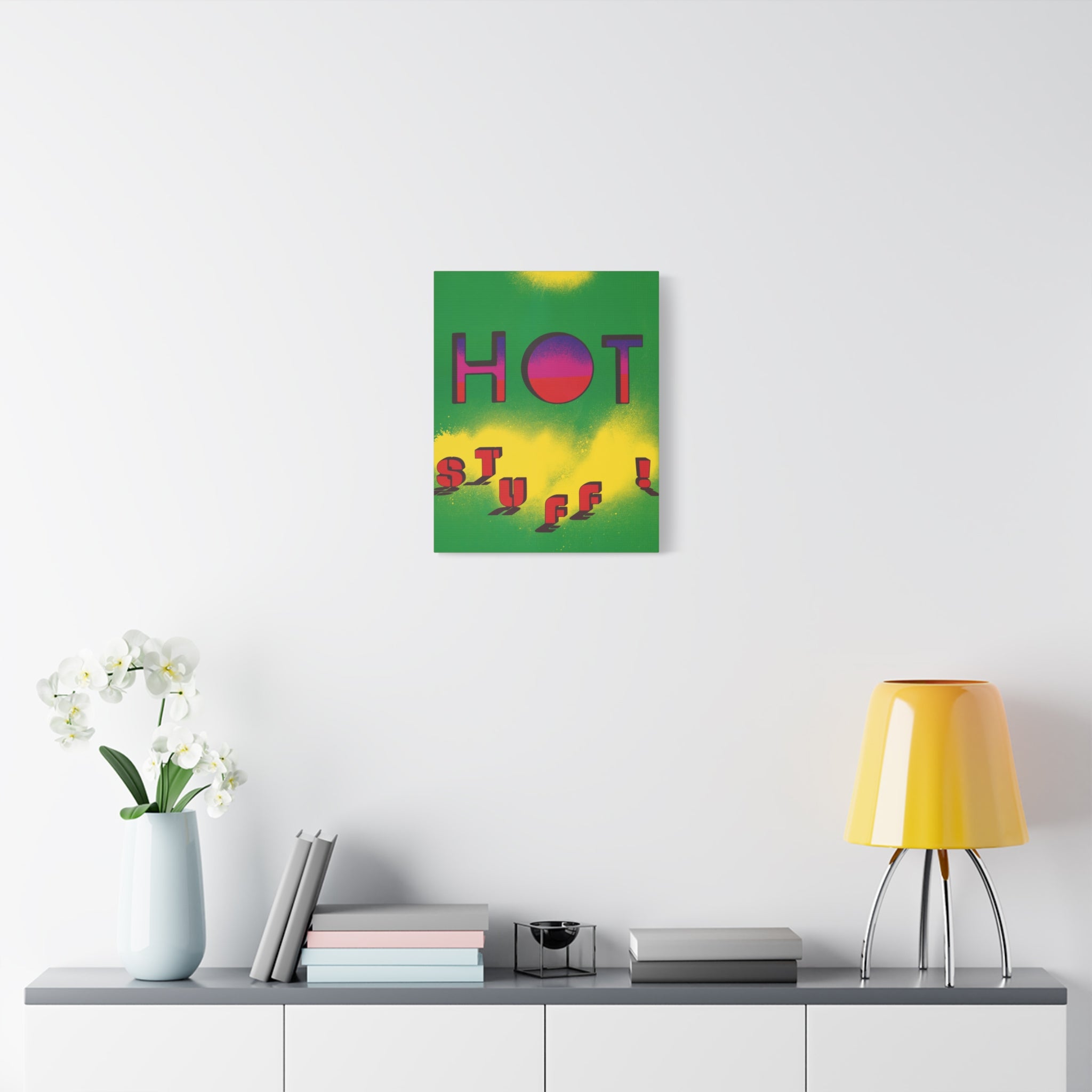 hot-stuff-canvas-wall-art-pop-art-poster-retro-motivational-print-lanny-sommese-design-matte-stretched-canvas