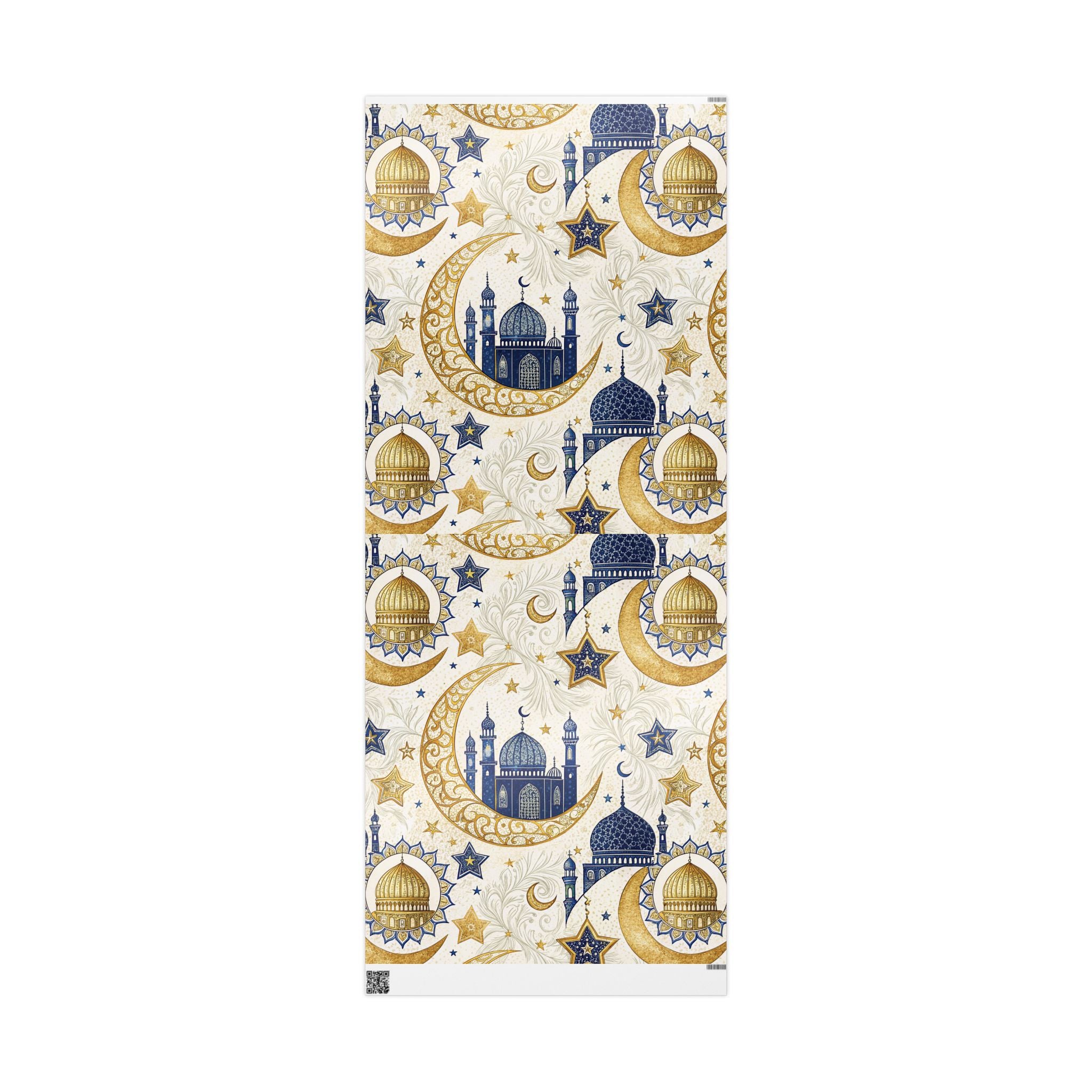ramadan-night-wrapping-papers-islamic-crescent-moon-gift-wrap-mosque-silhouette-eid-holiday-supplies-festive-present-packagin