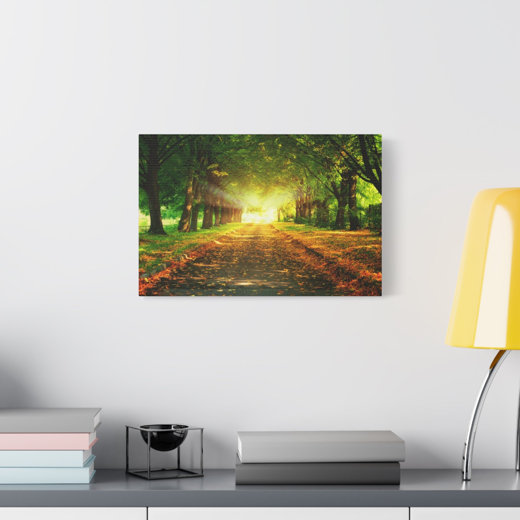 canvas-print-sunset-landscape-wall-art-nature-decor-fall-trees-living-room-decor-road-leaves-autumn-decor-fall-canvas