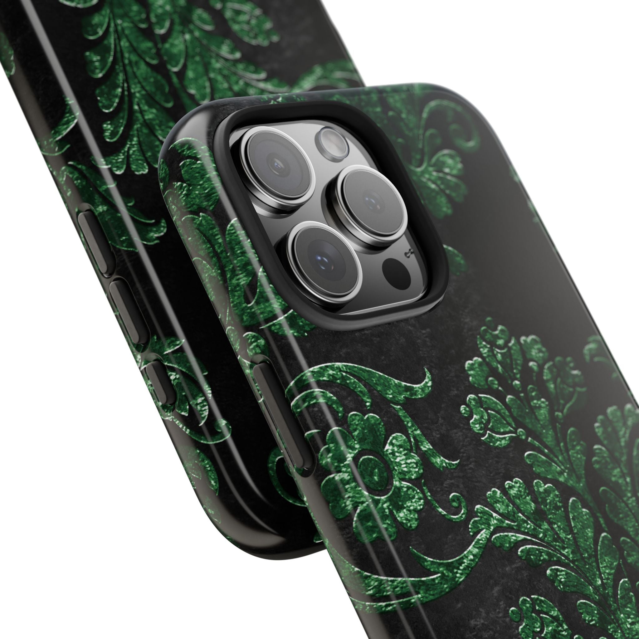 embossed-emerald-velvet-tough-iphone-case-protective-iphone-cover-heavy-duty-iphone-case-rugged-phone-case-durable-smartphone