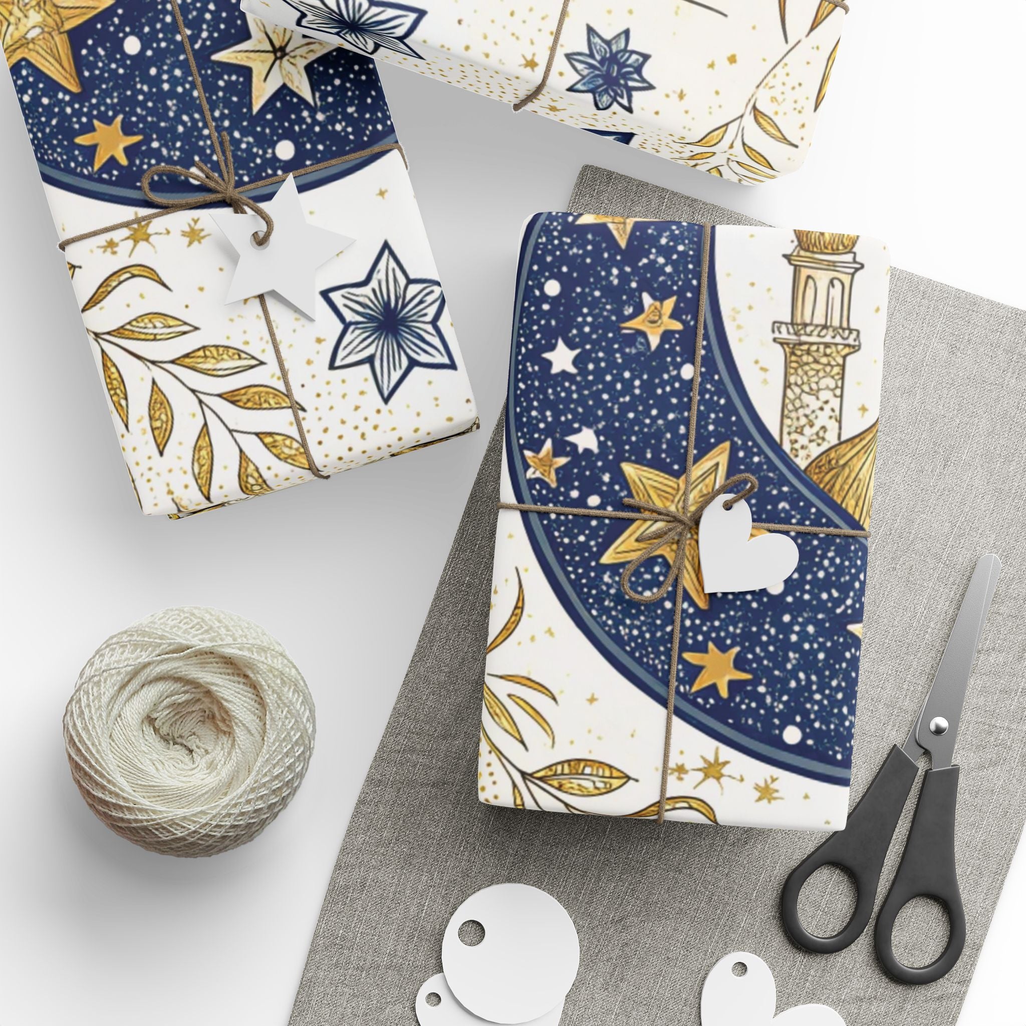 ramadan-night-wrapping-papers-islamic-crescent-moon-gift-wrap-mosque-silhouette-eid-holiday-supplies-festive-present-packagin