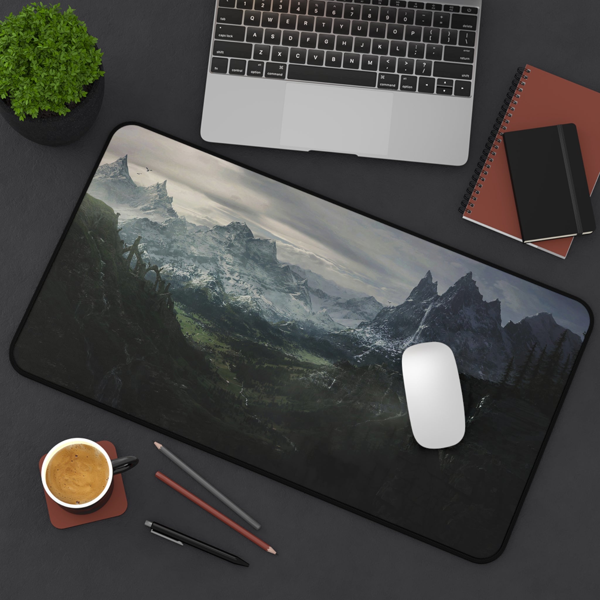 scenery-skyrim-cat-deskpad-the-elder-scrolls-oblivion-mousepad-dark-gaming-desk-mat-dragon-and-viking-warrior-