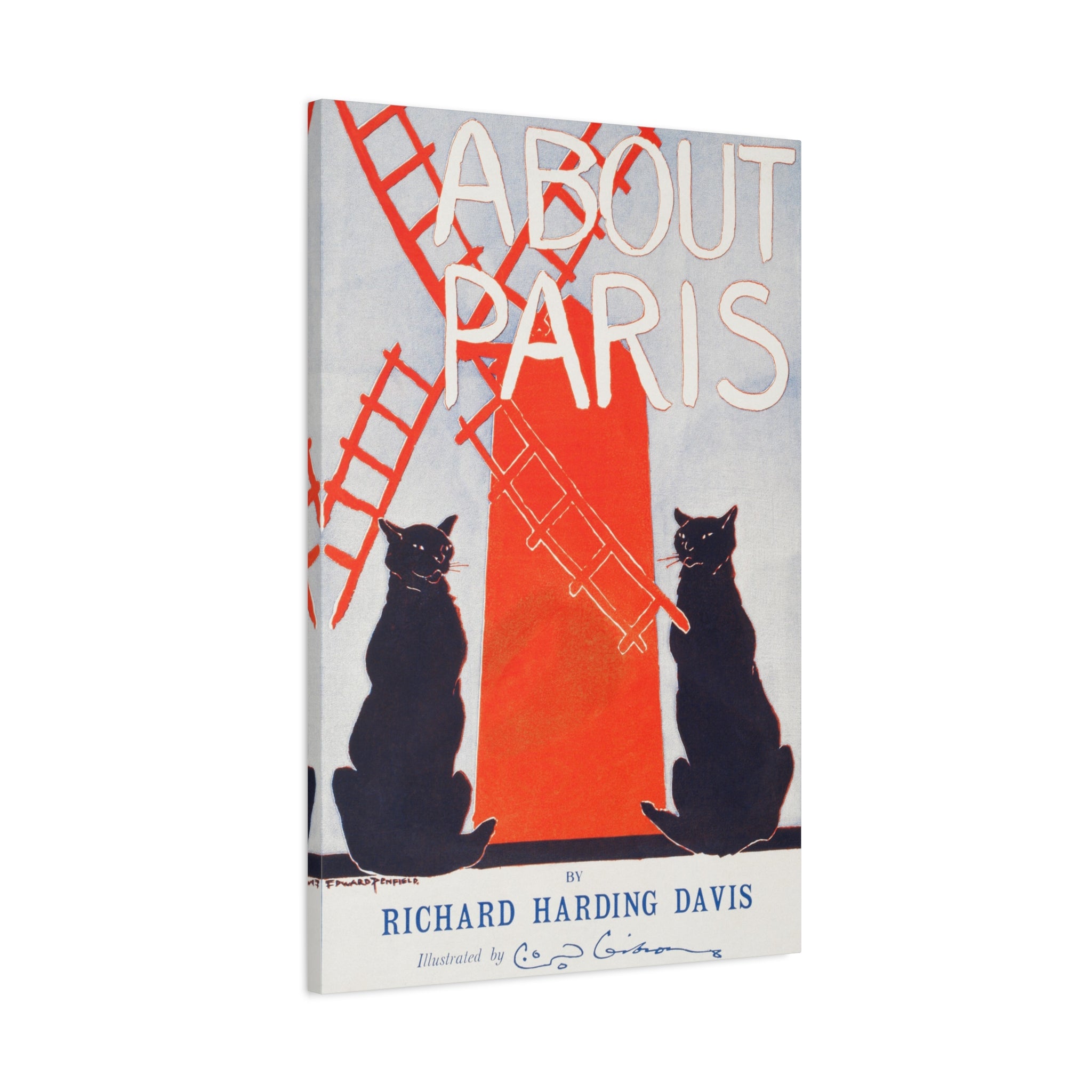 canvas-print-paris-decor-by-edward-penfield-matte-stretched-canvas-black-cats-living-room-home-decor-parisian-illustration