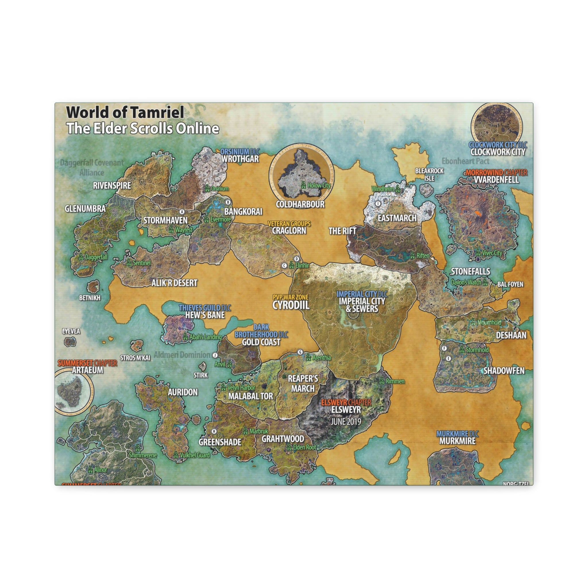 Skyrim World Map Tamriel, The Elder Scrolls Skyrim Canvas Wall Art - Dragon Game Canvas Print Room Decor, Gaming Wall Art, Skyrim Gift