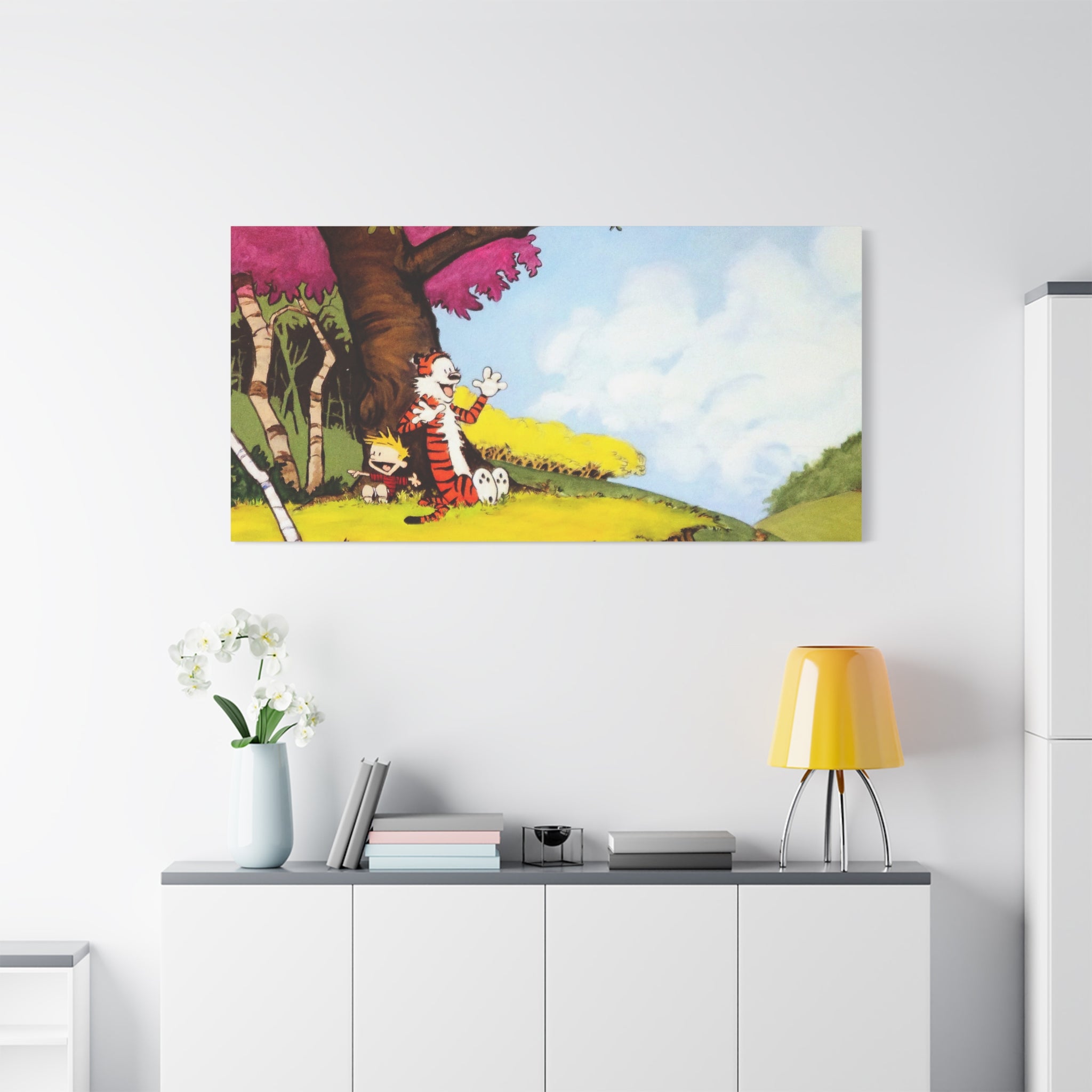 Calvin and Hobbes Canvas Wall Art - Nostalgic Comic Strip Poster for Kids Room & Nursery Room Decor - Adventure Theme Print